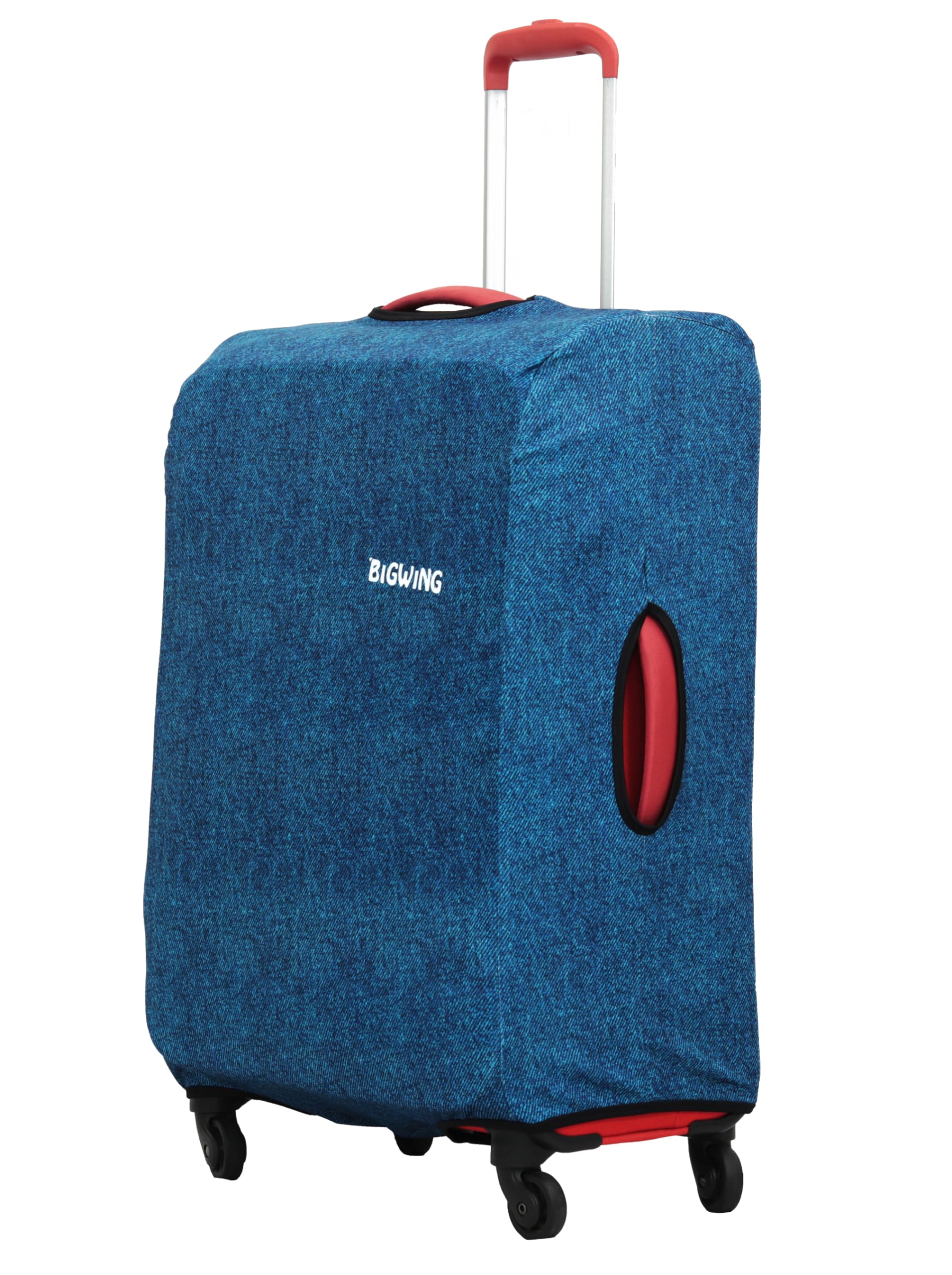 Protective Cover in Polyester Fabric with Denim Texture Print for | 20' Inch 55 cm Small Size | Soft Luggage Trolley Bag Cover (Fits Only On Fabric Trolley Bag)-image-4