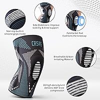 Vista 2 de Caspe 1 paquete de rodillera de compresión para mujeres y hombres – Soporte de alivio del dolor con almohadillas de gel para rótula
