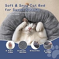 Vista 2 de pesen Cat Bed & Small Dog Bed with Supportive Walls, Thick Bottom, Calming Donut Shape, Soft Durable Fabric, 20x20x10 Cat Beds for Indoor Cats