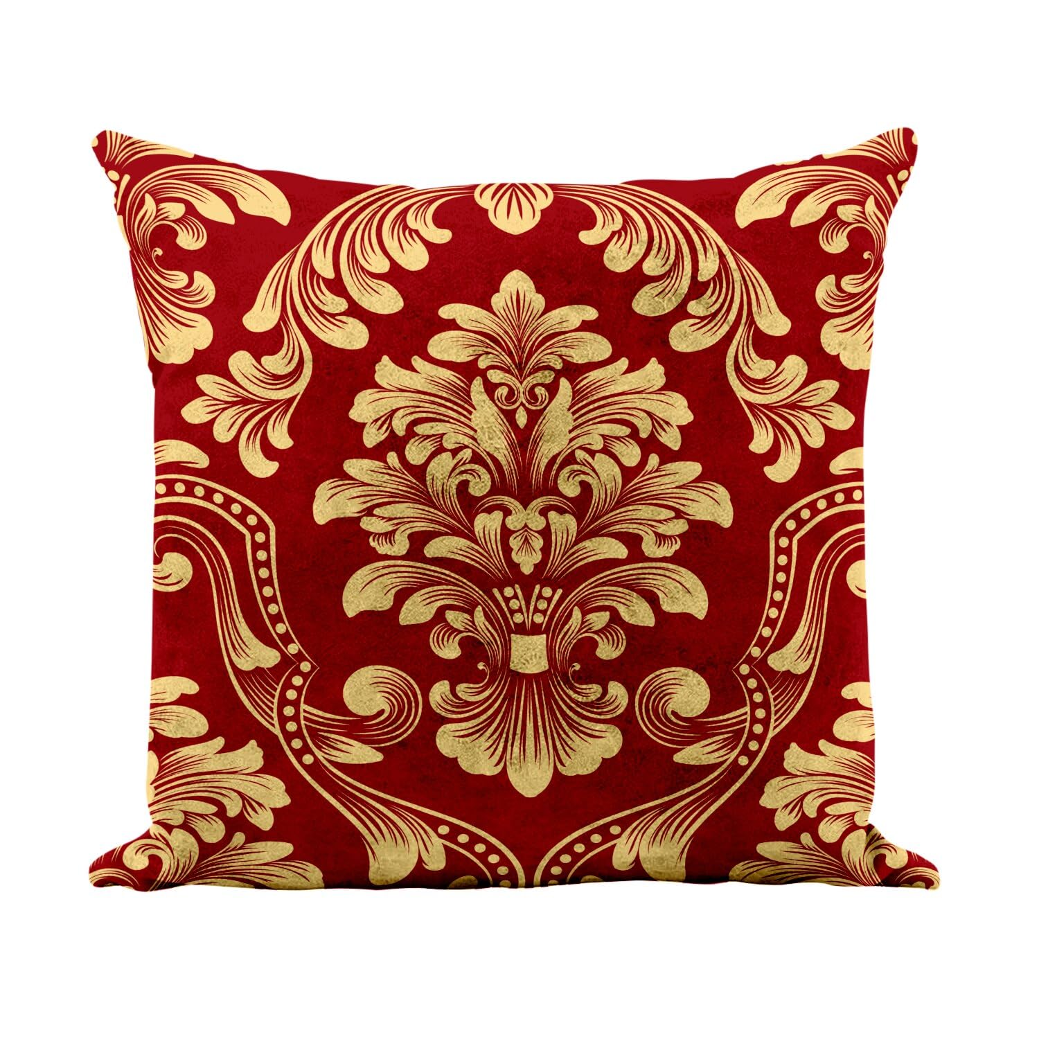 Housse et coussin similicuir blanc 40x40 tapisserie chic rouge