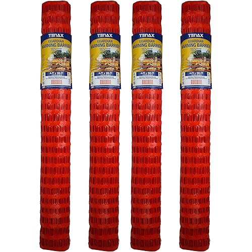 Tenax 2A060006 Guardian Economy Safety Fence, Orange, 4-Feet by 100-Feet (Pack of 4)