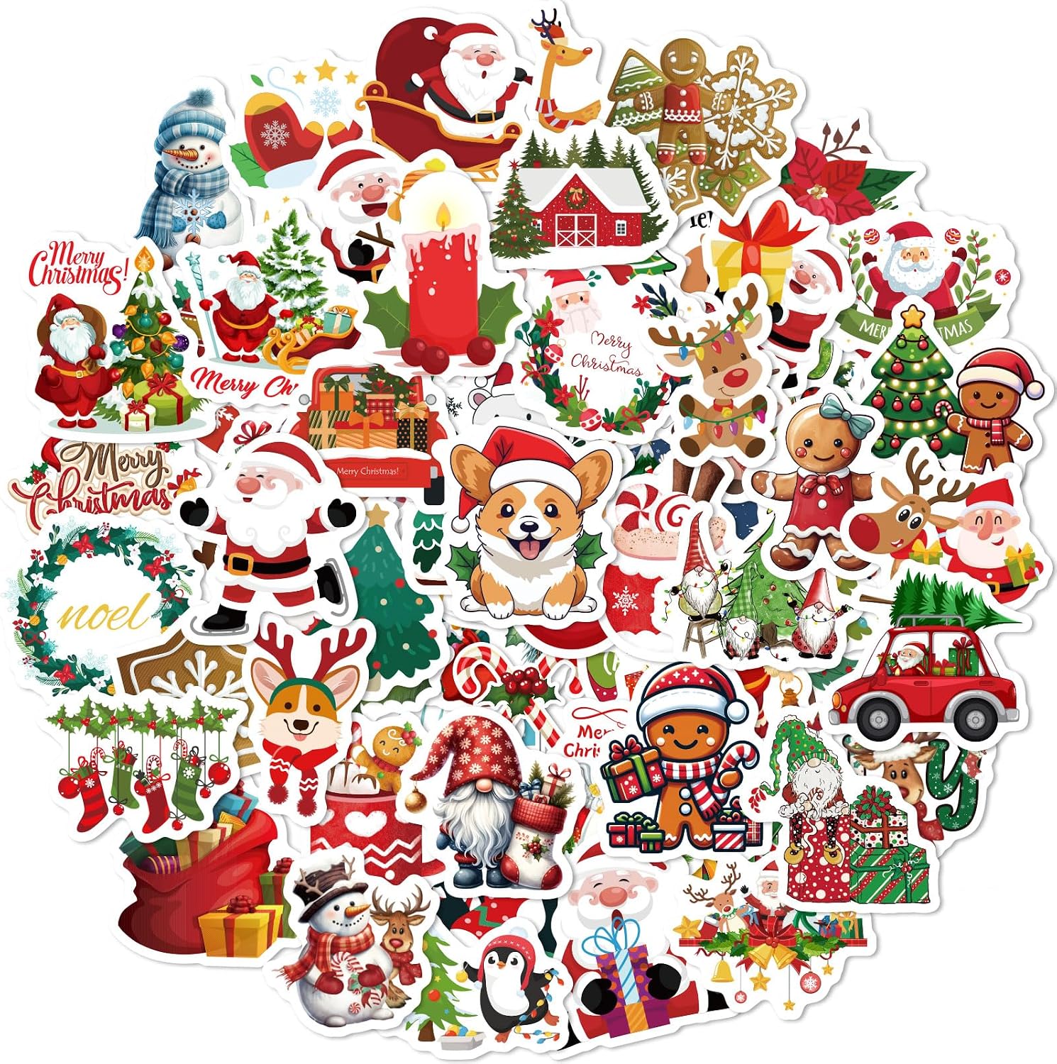 RINOLY 100 PCS Christmas Stickers for Kids, Christmas Stocking Stuffers