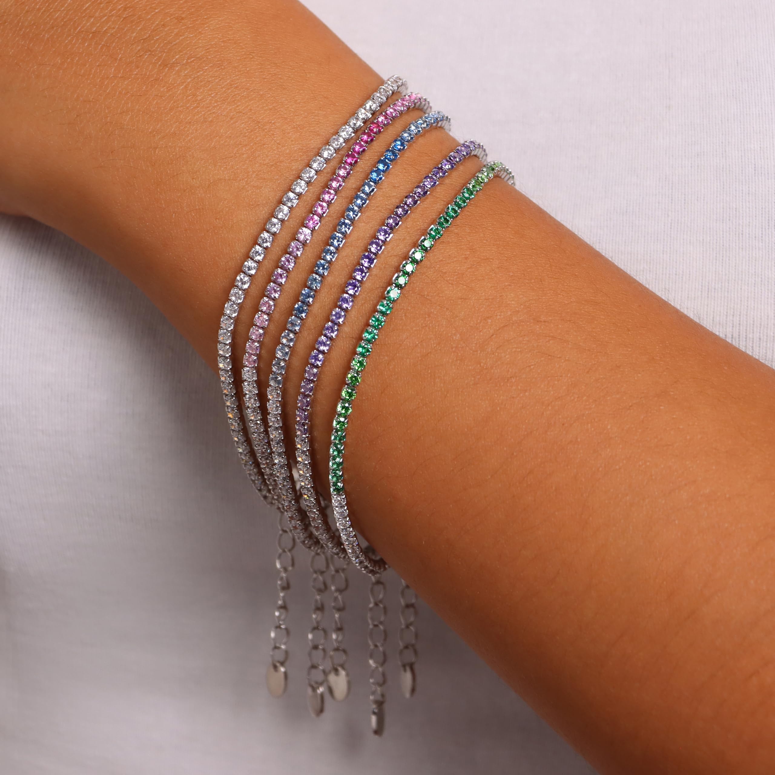 Bronzallure Bracciale Tennis Donna – Bracciale Tennis con Cubic Zirconia Fucsia Degradé – Gioielli Made in Italy – Braccialetto Idea Regalo Compleanni, Anniversari, Festa Donna, Festa Mamma