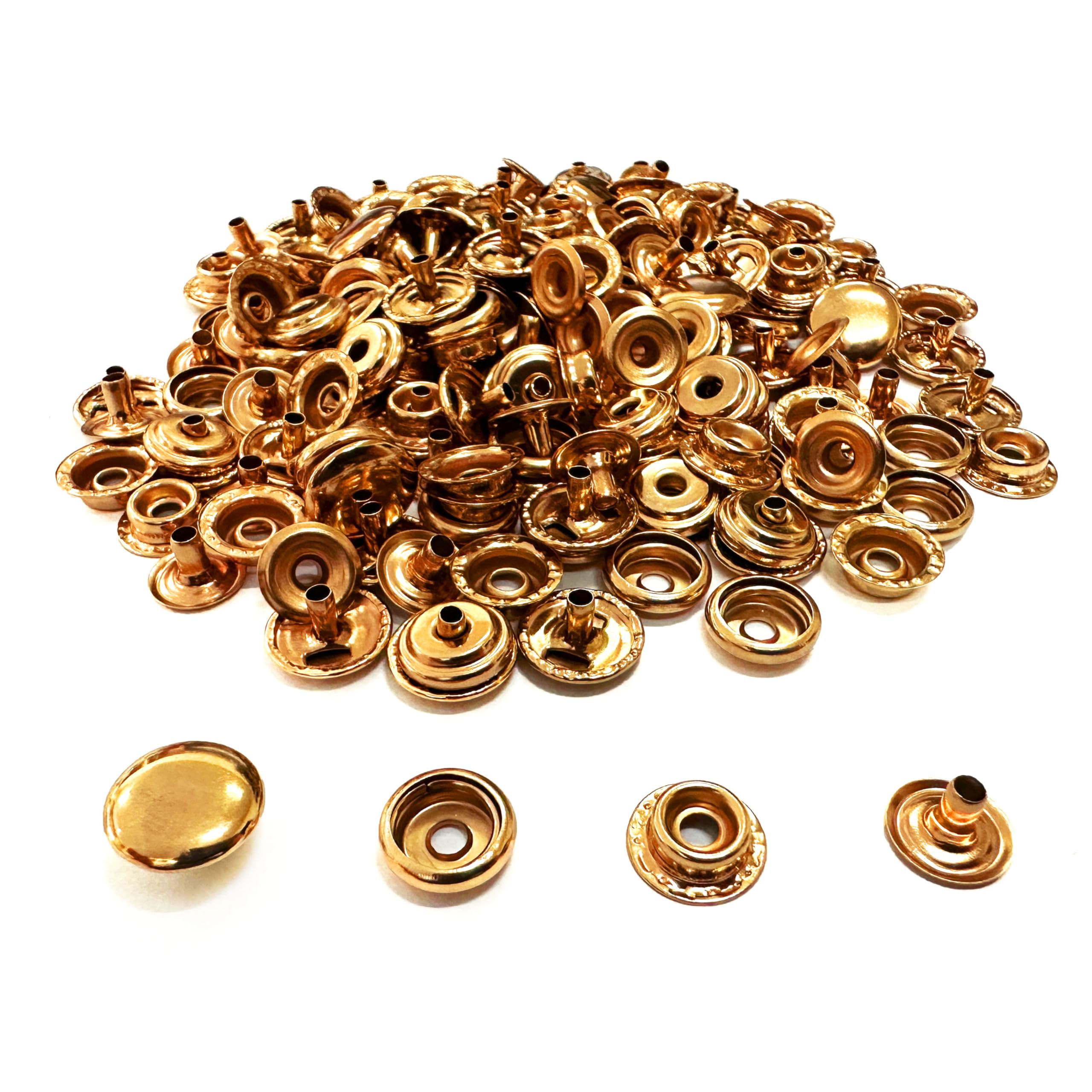 Amazon.co.jp: ジャンパーホック 12mm 金具 ゴールド 50組 ボタン