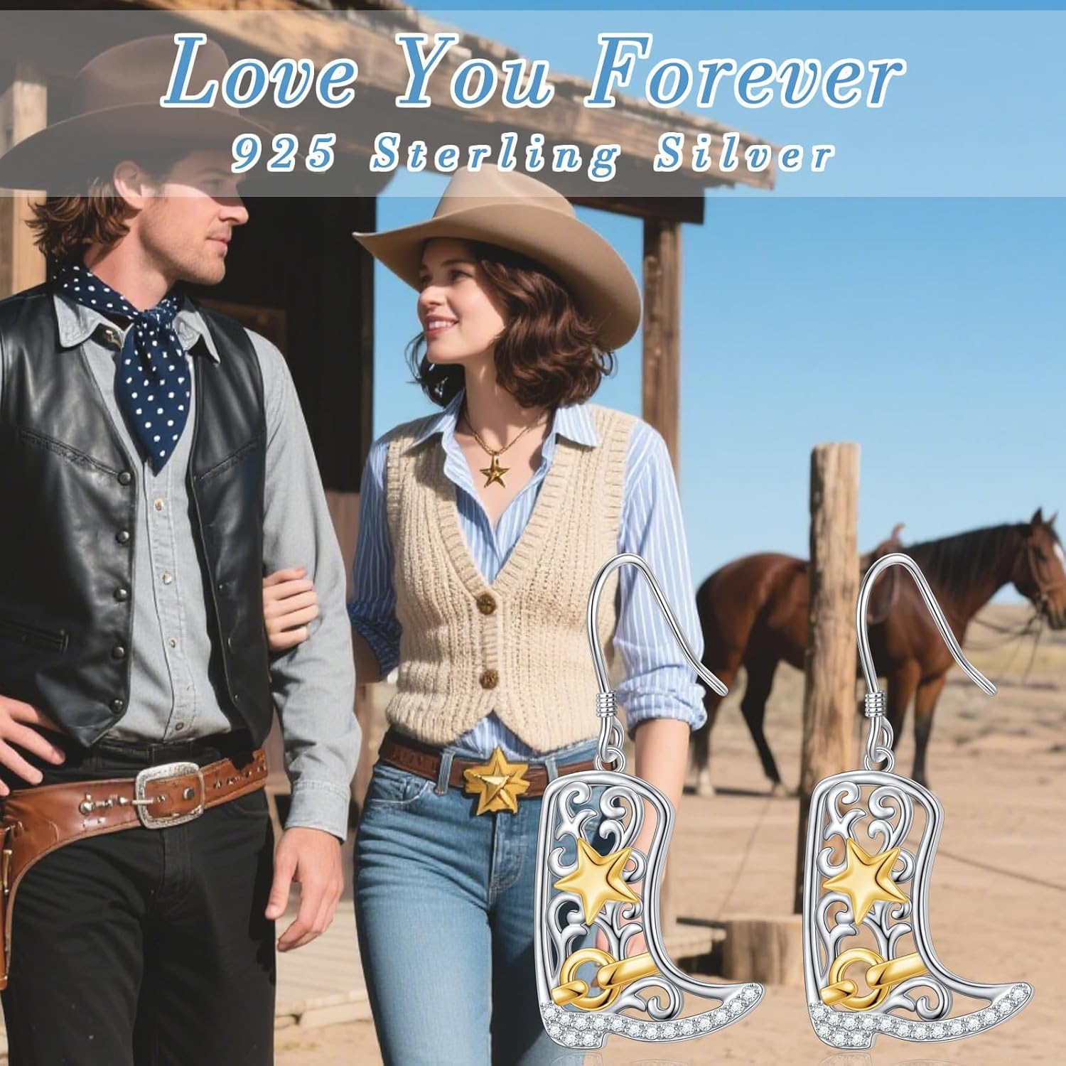 925 Sterling Silver Dangle Earrings Sunflower/Cowgirl Boot/Bat/Bunny/Shamrock Earrings Jewelry for Women Birthday Christmas Helloween Gifts