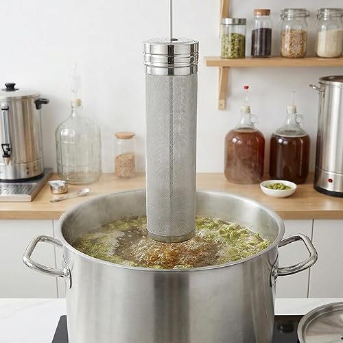 Miniatura 2 de Herramienta de filtro de acero inoxidable para vino de cerveza y tubo de malla para sistemas de hervidor de agua y fácil limpieza