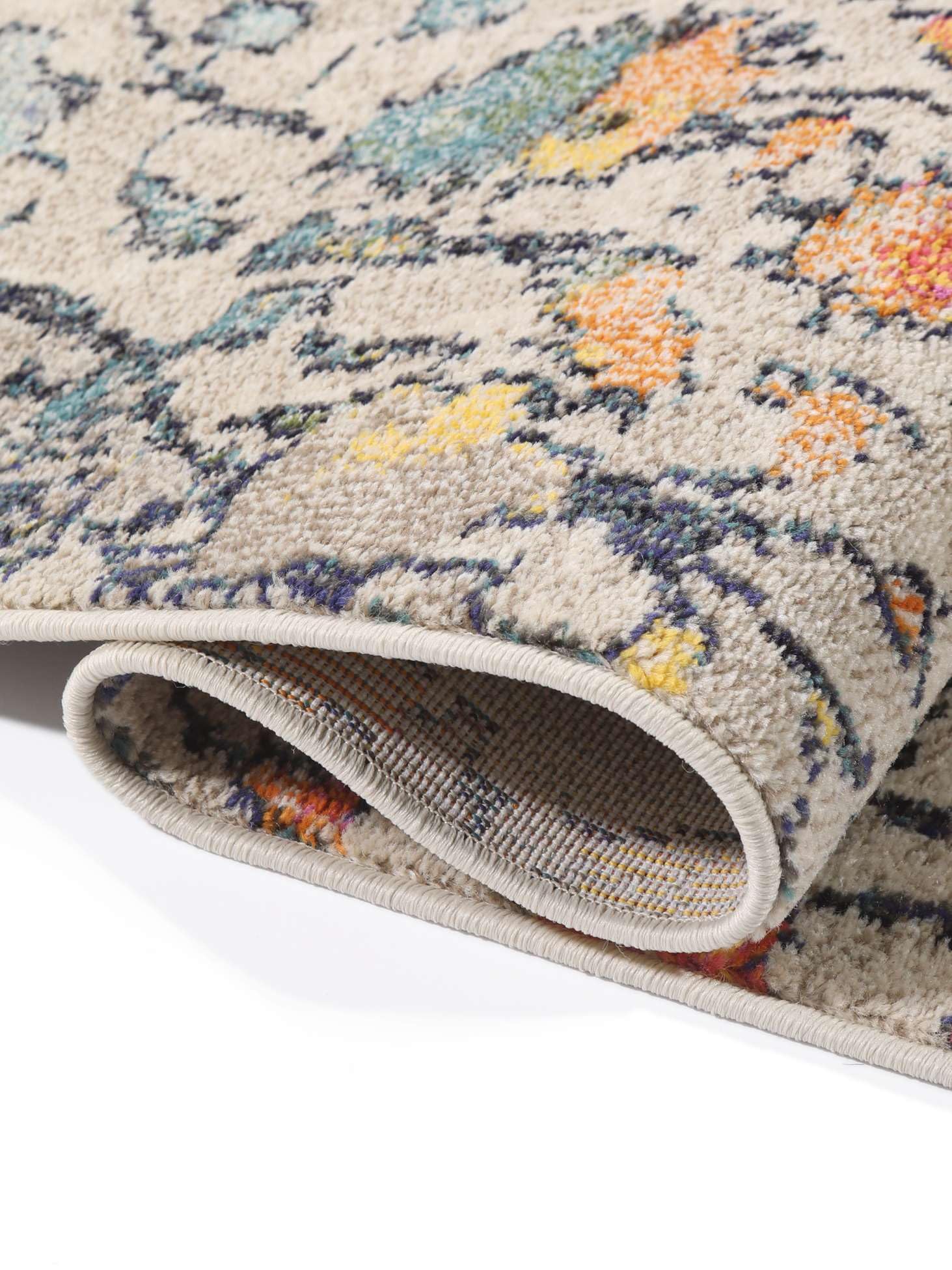 RugVista Kaleidoscope Alfombra, 160 x 230 cm, Multi | Rectangular, Pelo medio, Limpieza en seco, Oeko-Tex 100, Sala de estar, Comedor, Dormitorio, Cocina