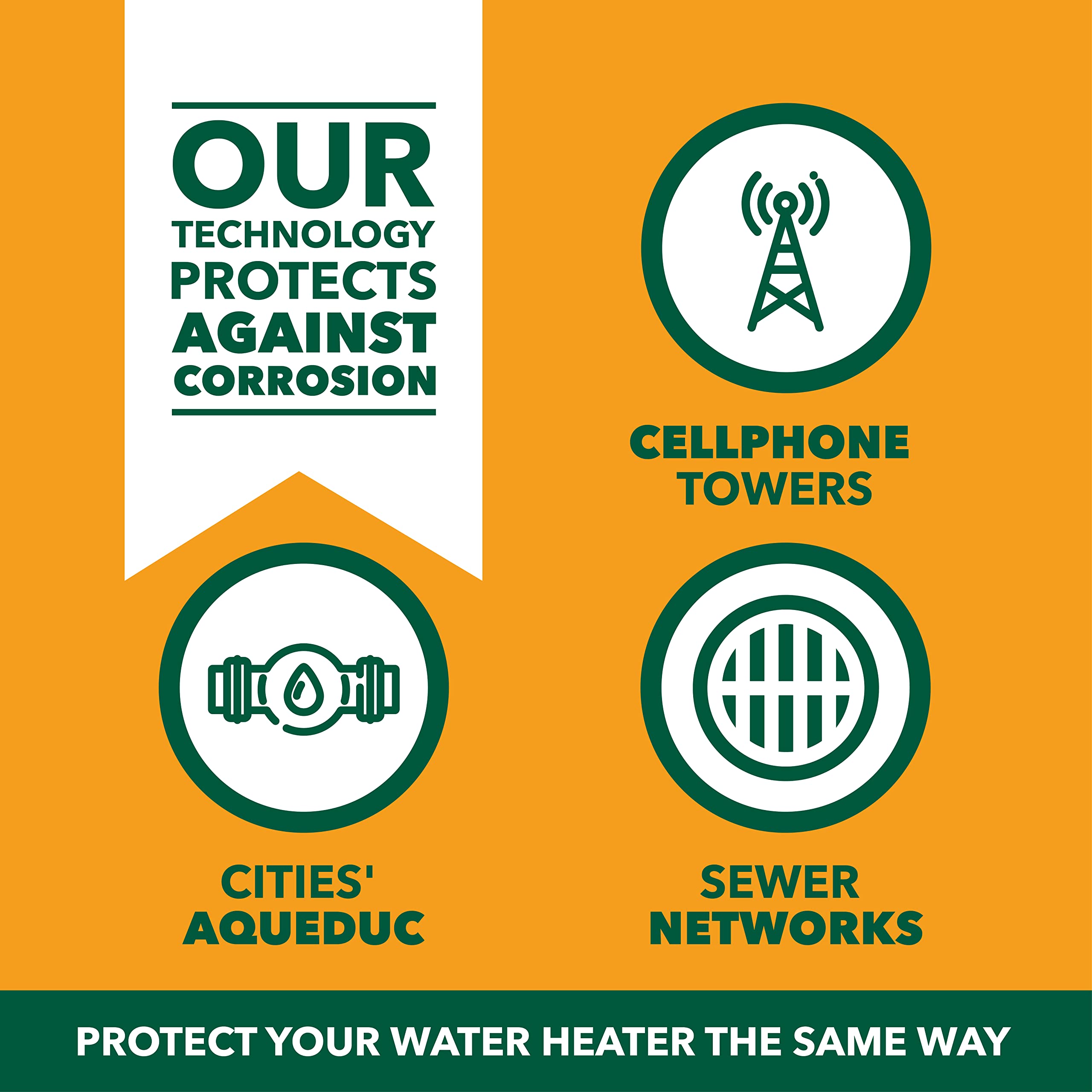 Buy CorroProtec™ Powered Anode Rod for Water Heater, 20Year Warranty