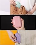 3 Pack 8 Compartments Travel Pill Organizer, Daily Pill Case Small Pill Box for Pocket Purse, Portable Pill Container Medicine Vitamin Organizer, Pink, Purple, Cyan