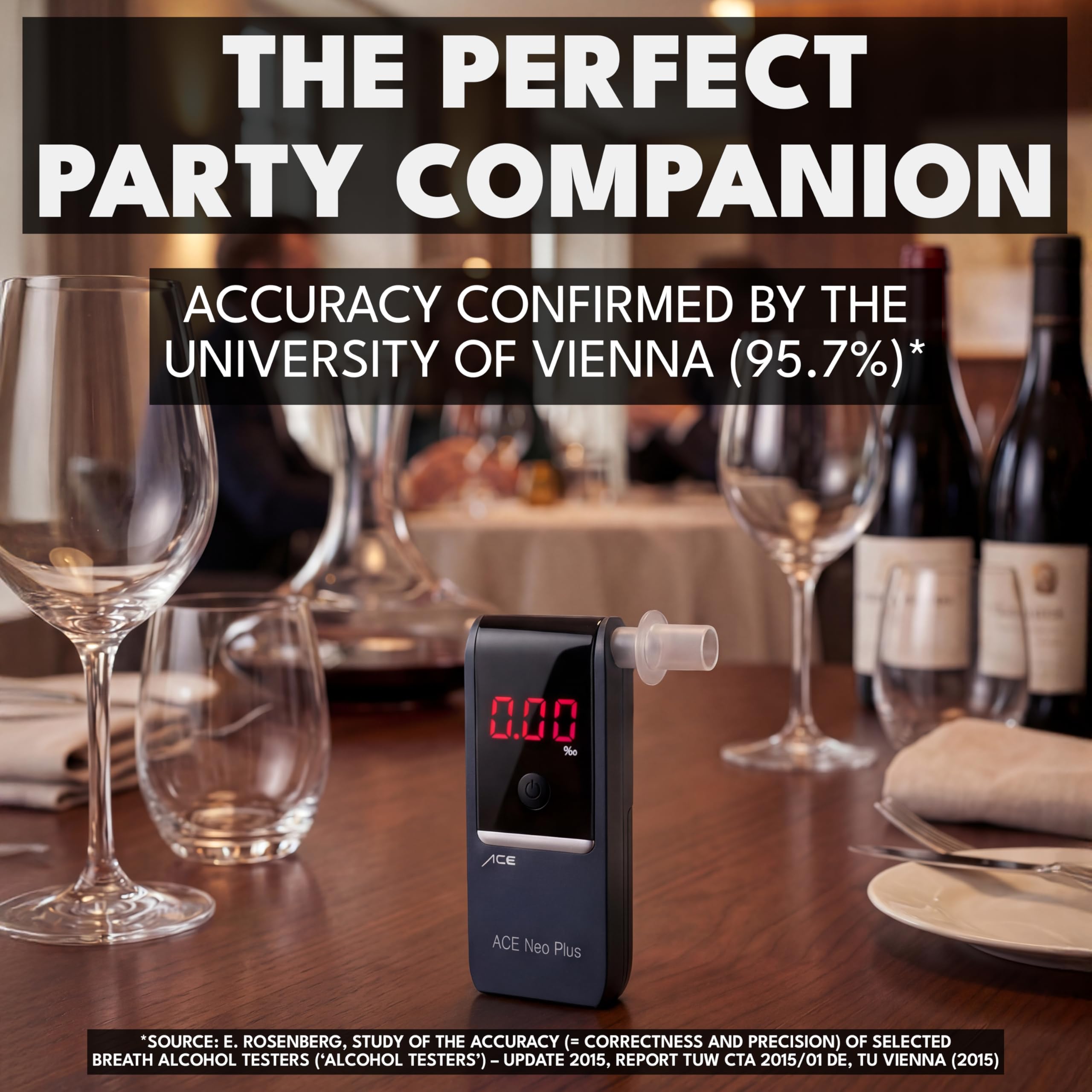 ACE 100051 Alkoholtester Neo, TU-Wien-Messgenauigkeit: 95,70% - Polizeigenau (Navy)