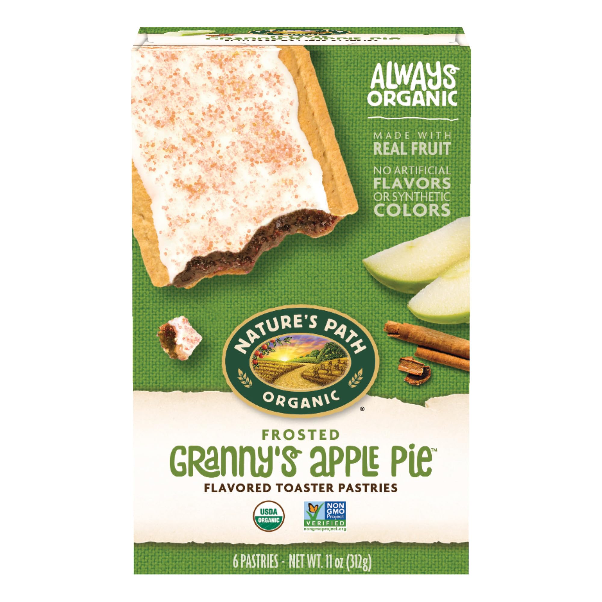 Organic Frosted Granny’s Apple Pie Toaster Pastries, 11 oz (Pack of 1), Non-GMO