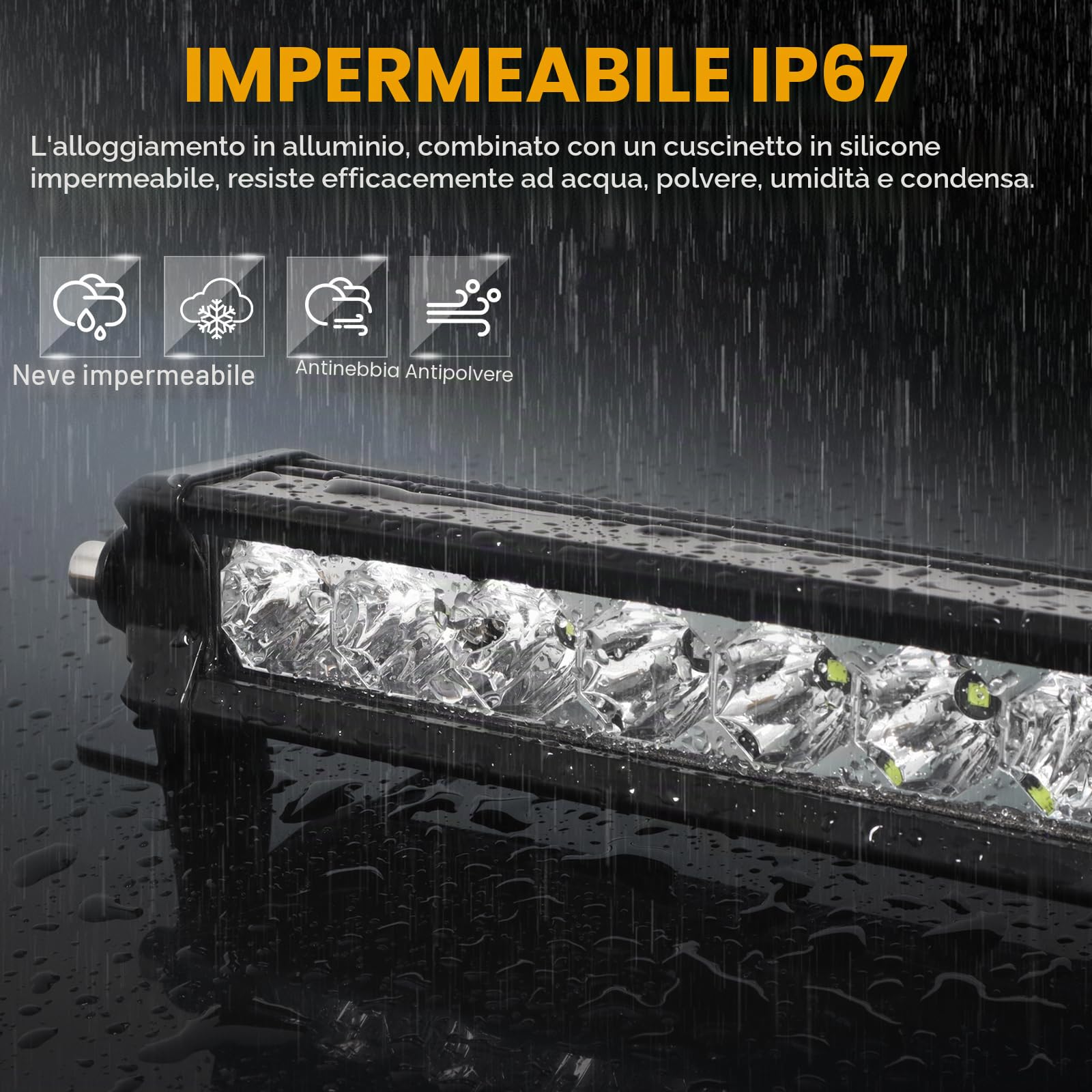 RIGIDON 11 pollici 27cm 30W 3000lm barra led fuoristrada 12V cablaggio kit | 18AWG, singola fila, luce Led, luci di Lavoro, per auto camion SUV UTE ATV barca 4x4 veicoli offroad, impermeabile, 6000K