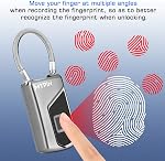 Serrure d'empreintes digitales,Smart keyless Empreinte d' empreintes digitales idéale pour le gymnase, Porte, Bagage, Valise, Sac à dos, Vélo, Bureau (empreinte digitale)