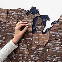 Vista 2 de Enjoy The Wood Mapa de Madera de Estados Unidos Lugares Visitados - Rastreador de Viajes de Mapa 3D de Estados de EE.UU. Decoración de Pared