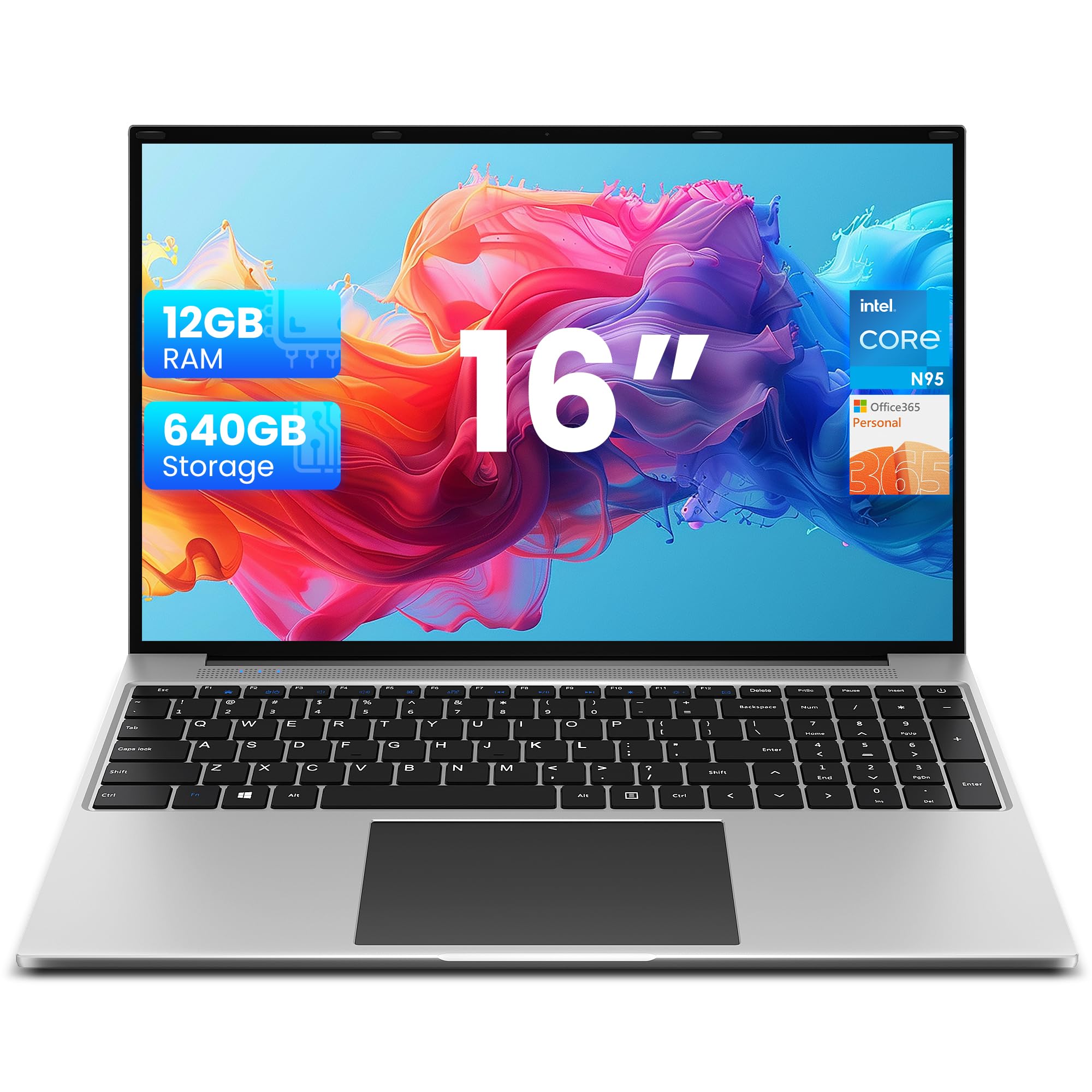 jumper Computer Portatile 16 Pollici Custodia in metallo, Fino a 2,5 GHz Celeron (12GB RAM 128GB eMMc+512GB SSD), 1920 x 1200 IPS, Bluetooth4.0, USB 3.0 × 2, PC Portatile Installato 1 Anno 365 Office.