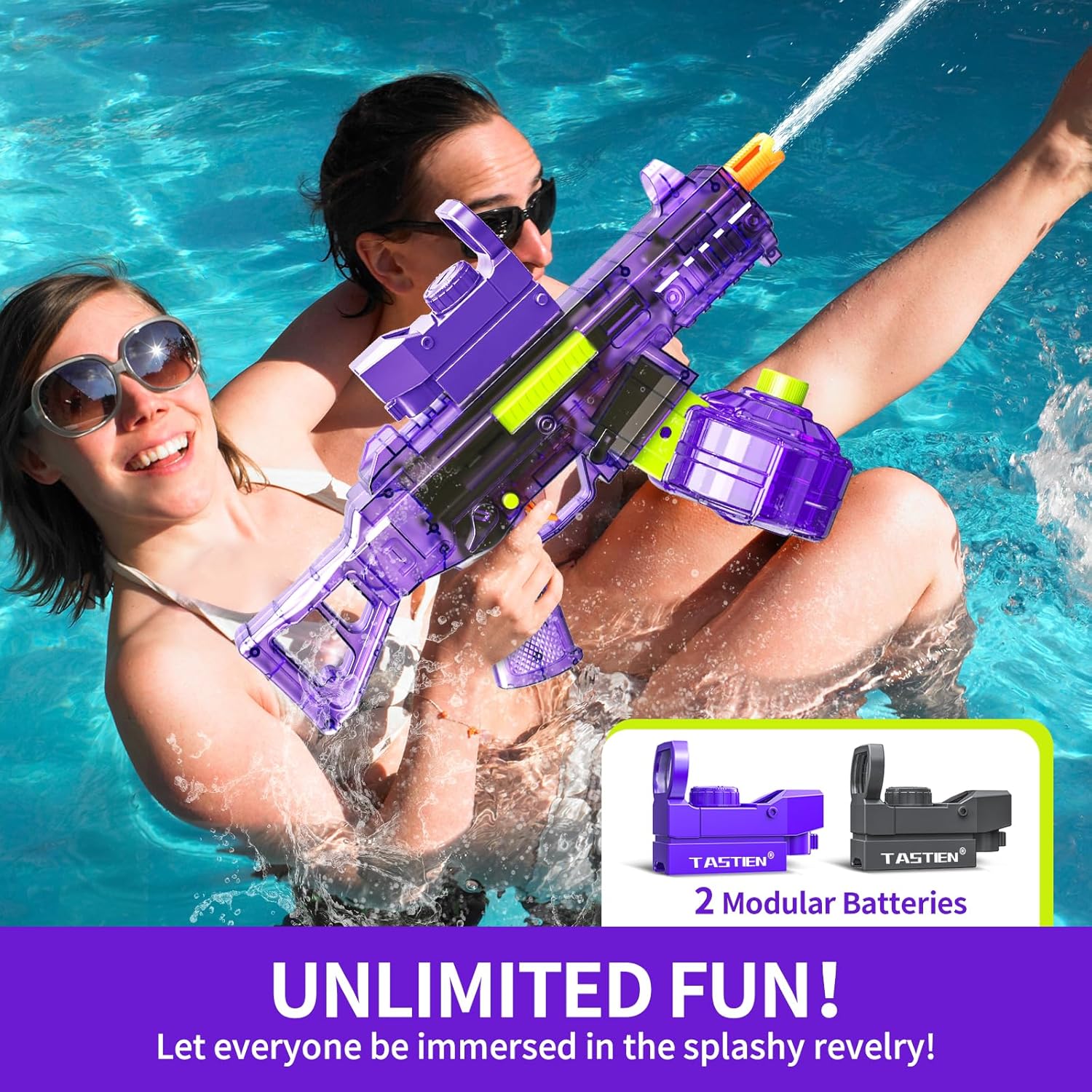 Electric Water Guns for Adults Kids, Automatic Water Gun up to 36 FT Range, 500+ Electric Water Blaster, Powerful Squirt Gun for Summer Cool Toys Pool Beach Party Water Fighting Gifts