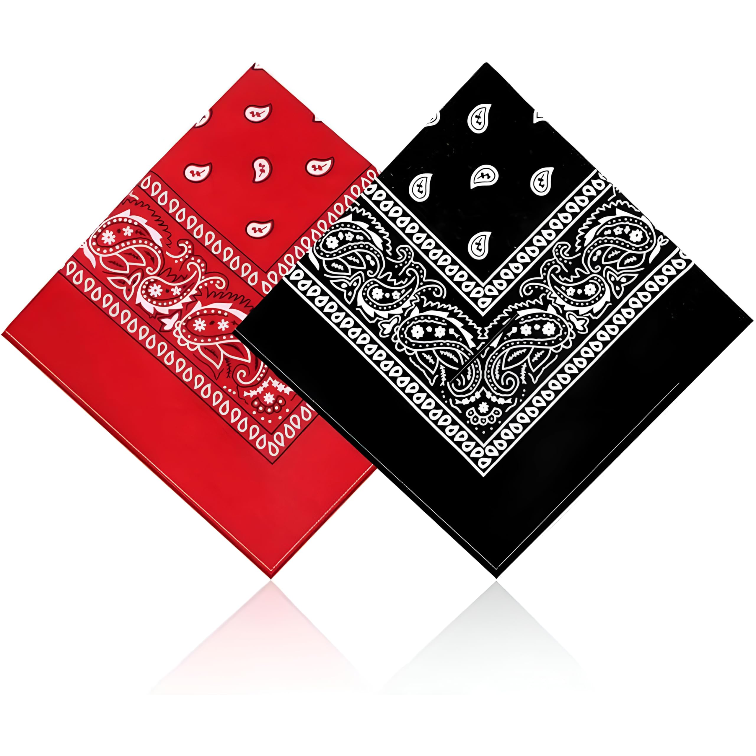 excellion ™ Cotton Bandana Single Sided Printed Handkerchief for Men & Women Paisley Printed Rumal Red Black Combo Multi-Use Headwrap Biker Scarf Face Cover-picture-34