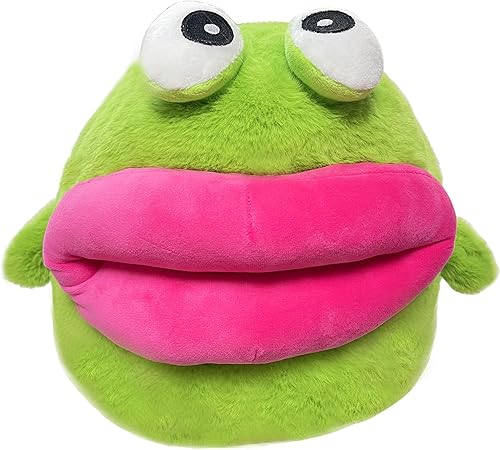 Miniatura 1 de ML.ENJOY Juguete de peluche de rana verde lindo peluche de rana con boca grande, juguete de peluche suave, regalo para adultos, niños y niñas,