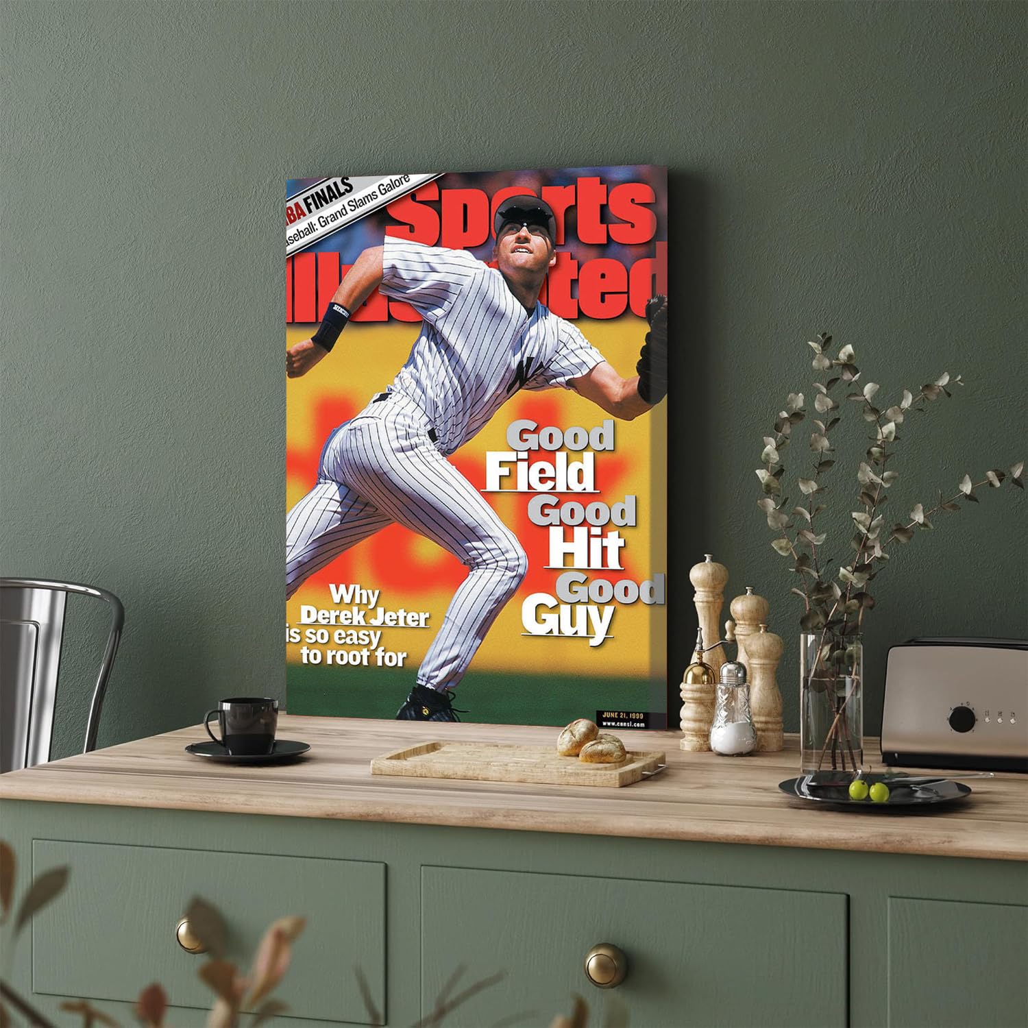 GADGETS WRAP Canvas Gallery Wrap Framed for Home Office Studio Living Room Decoration (11x17inch) - New York Yankees Derek Jeter