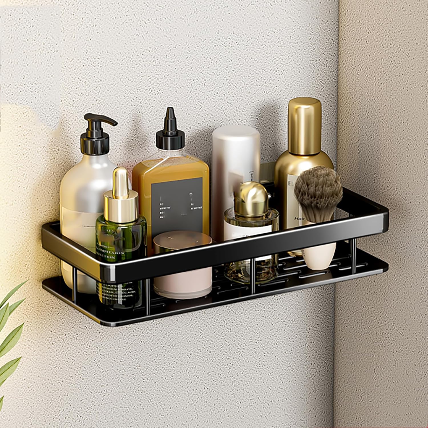 SRURLLUG Adhesive Shower Caddy Bathroom Organizer Shelves Rack Wall Mounted Shower Shelf No Drilling Stainless Steel Shower Storage