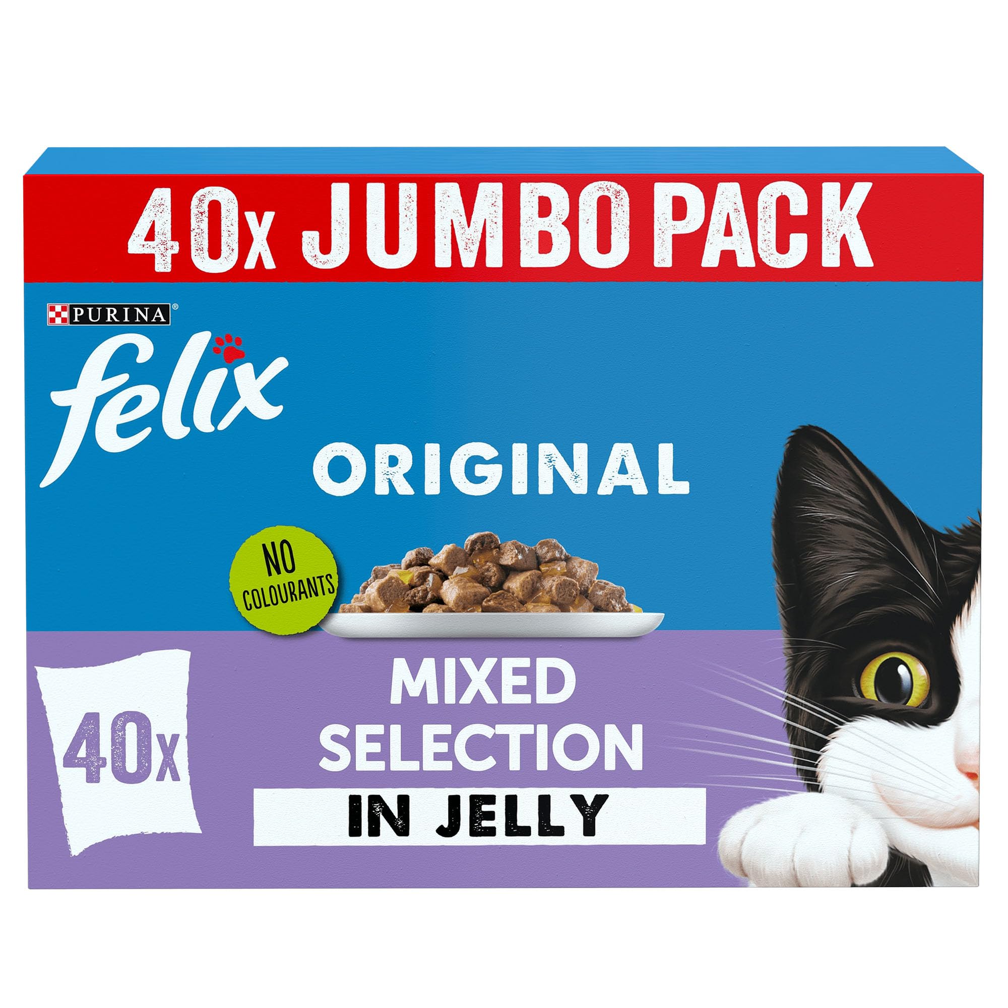 FELIX Original Gemischte Auswahl in Gelee Katzennassfutter 40x85g