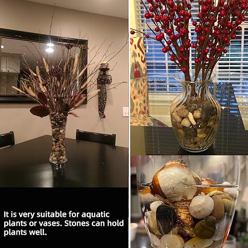 Miniatura 6 de 3LB Natural Decorative River Stone 1"-2" Size Mixed Pebbles Decorative Rock Gravel for Plants Bonsai, Gardens, Vase Fillers, Sidewalks, Aquarium