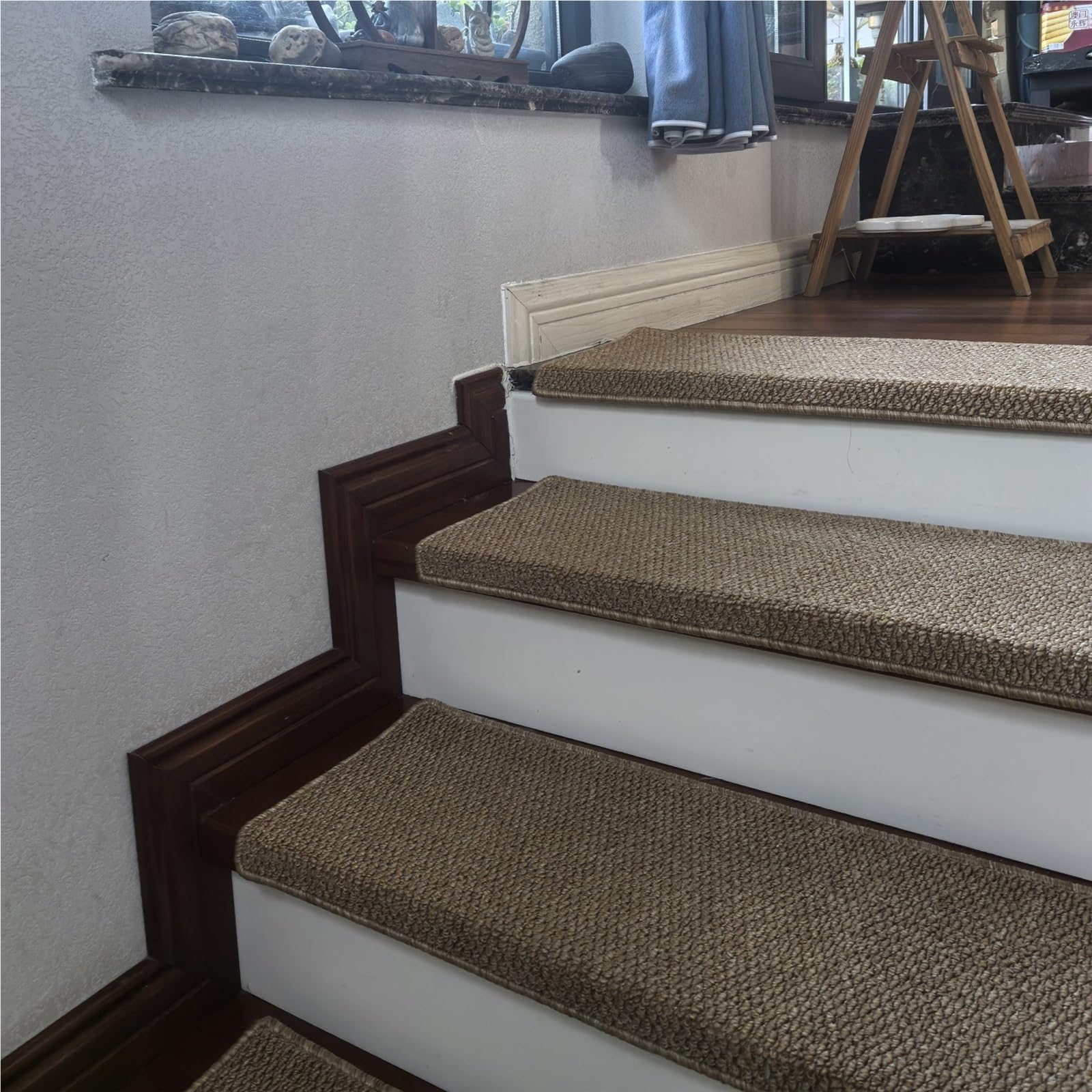 Tiras antideslizantes para peldaños de escalera para interiores y exteriores (A12 unidades, 75 cm x 24 cm)