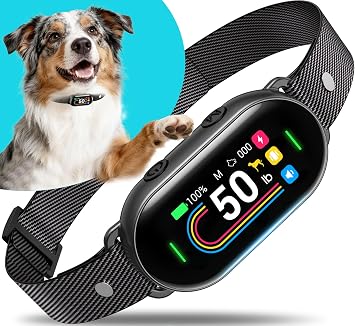 Dog Bark Collar for Small Medium Large Dogs 10-100lbs, Safe for Pets, Black | Dual AI Sensors, Bark Count Tracking, 4 Modes, 8 Levels, IP67 Waterproof