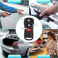 Vista 3 de X AUTOHAUX KBRASTU15 315MHz Llavero de encendido con control remoto de entrada sin llave y transpondedor para Nissan Pathfinder 2005-2012