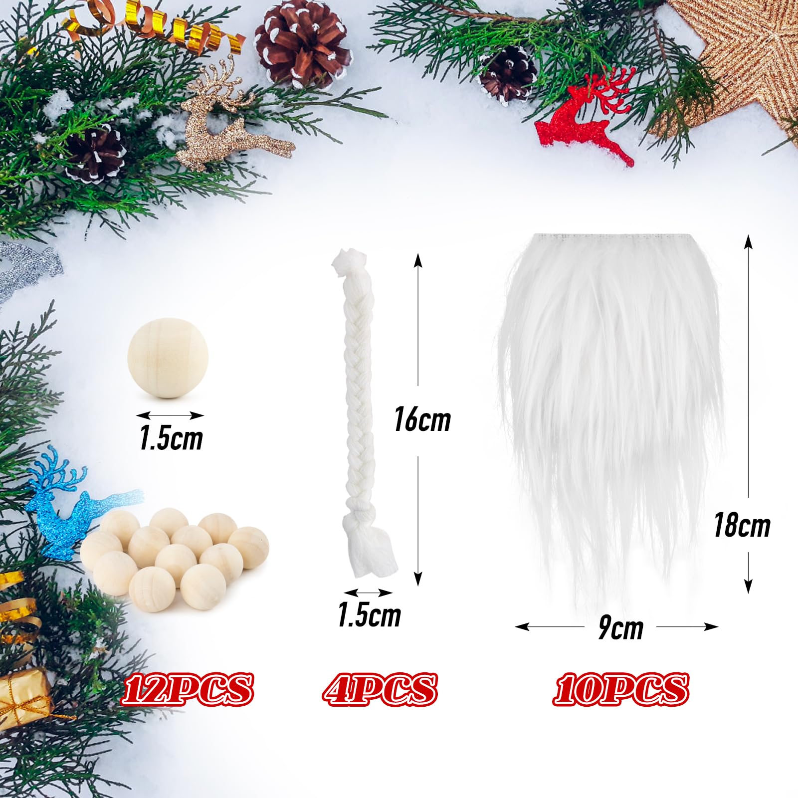 Bricolage Créatif Kit DIY Barbe Et Perles En Bois Pour Poupée Gnome - Déco Noël Tresse Fausse Fourrure Kit Diy Gnome Noël Bricolage Créatif Kit DIY Barbe Et Perles En Bois Pour Poupée Gnome - Déco Noël Tresse Fausse Fourrure Kit Diy Gnome Noël