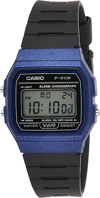 Casio Unisex Watch in Resin/Acrylic Glass with Date Display and LED Light - Water Resistance & Alarm