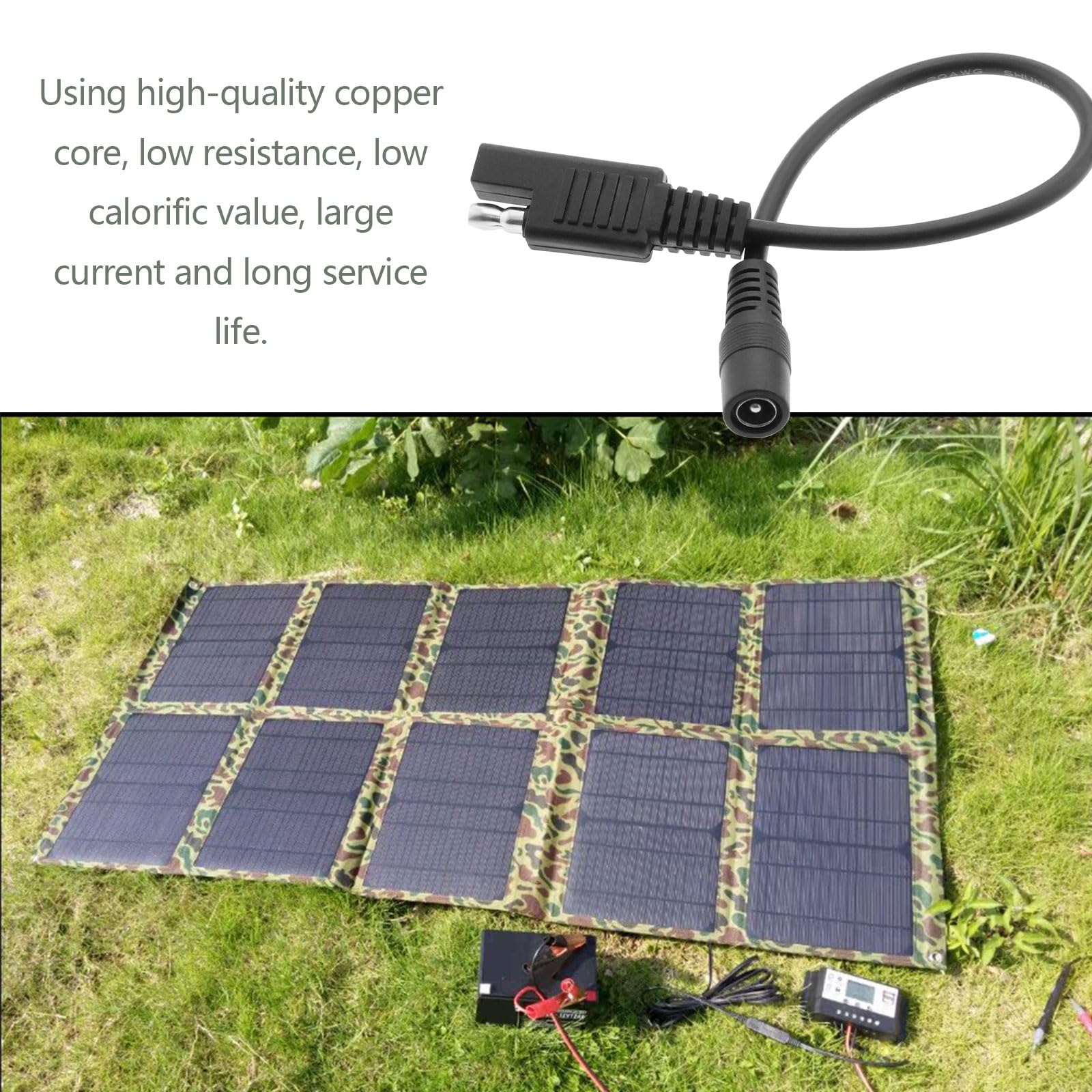 EMagTech Lot De 2 Câbles Adaptateurs SAE Mâle Vers DC 5,5 X 2,1 Mm