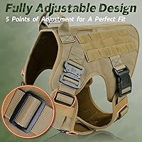 Vista 37 de rabbitgoo Tactical Dog Harness for Large, Heavy Duty Pet Harness with Handle, No-Pull Service Vest Large Breed, Adjustable Military Dog Vest for