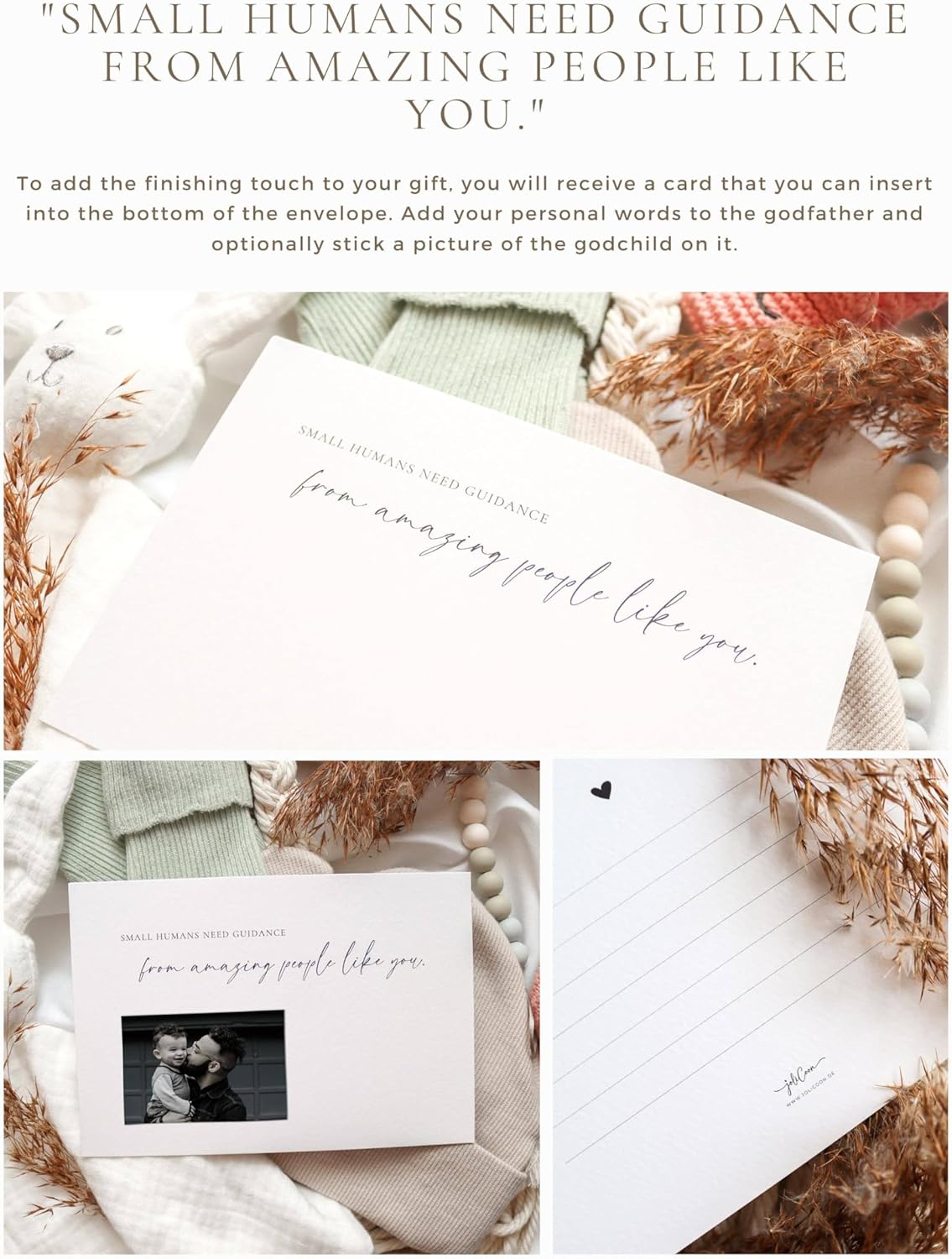 Joli Coon Will you be my godfather wooden card with pocketfold envelope and seal sticker - Godfather proposal - Image 6