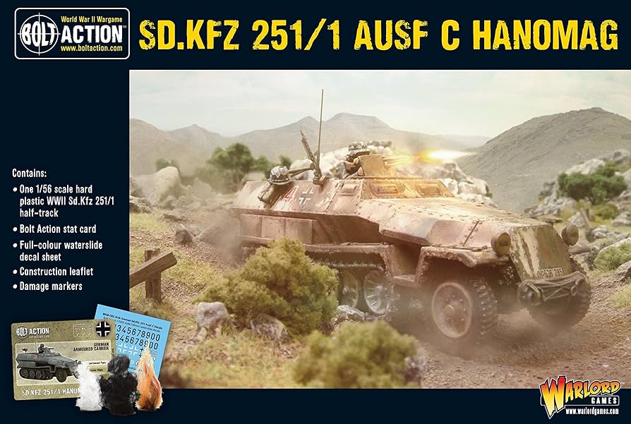 Amazon | Bolt Action Sd.Kfz 251/1 Ausf C Hanomag Half Track 1:56