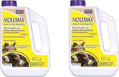 Bonide Products INC 691 Molemax Mole & Vole - Gránulos repelentes para animales (paquete de 2)