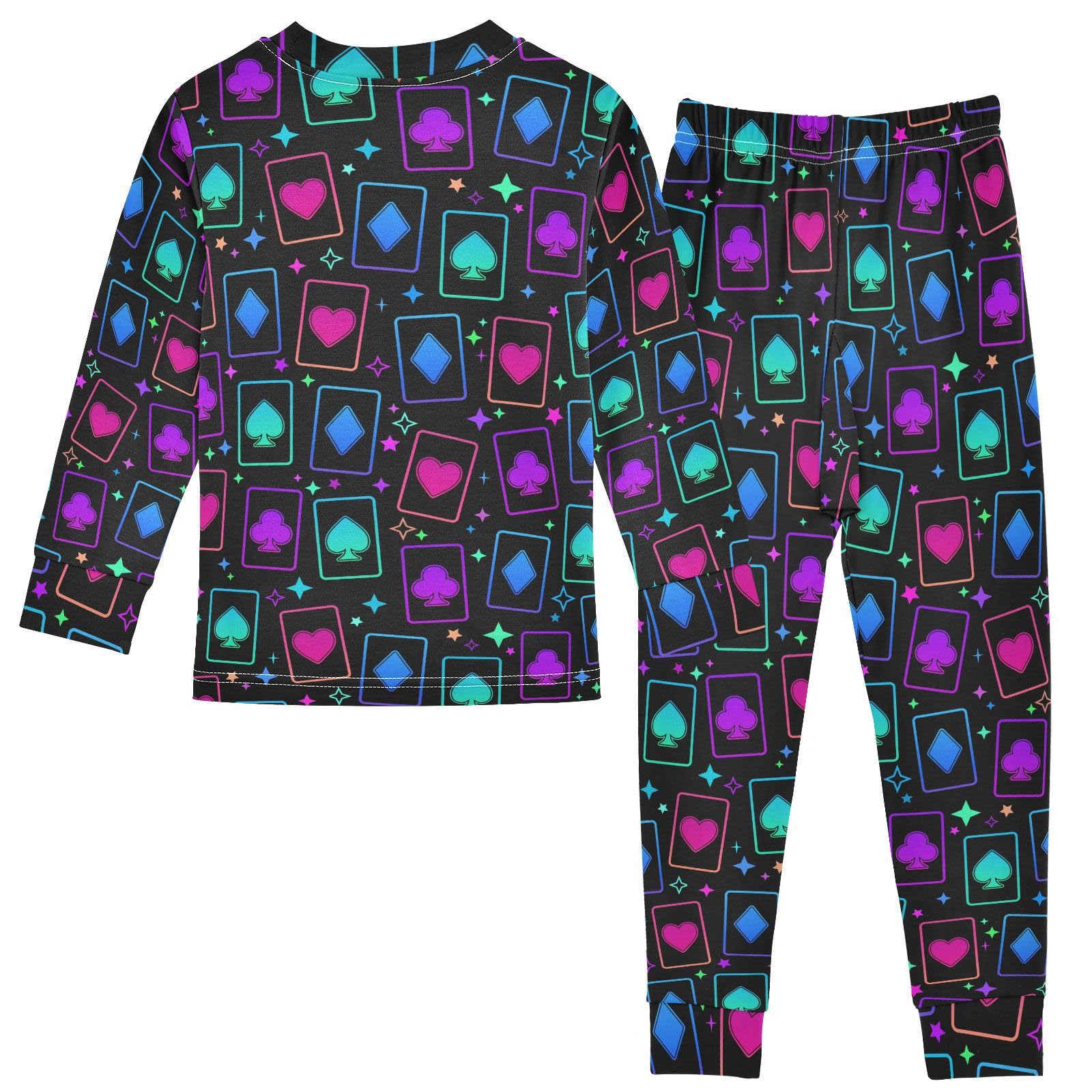 JHKKU Bright Poker Pajamas Set Cotton 2 Piece Soft Comfy Pjs Long Sleeve Lounge Sleepwear 3T