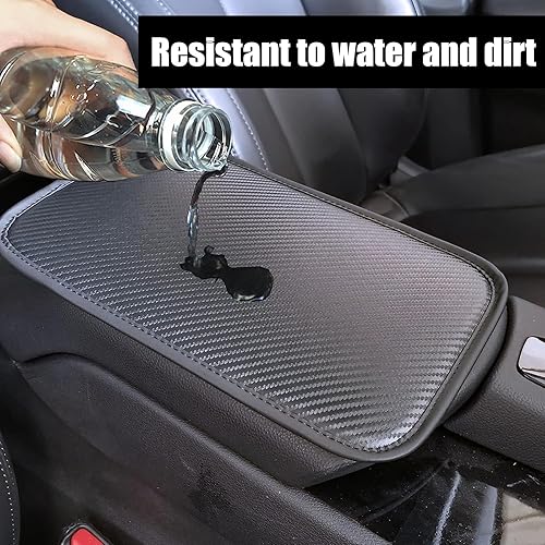 Miniatura 4 de gunhunt Paquete de 1 funda para consola central de automóvil, juego de protector de caja de asiento de reposabrazos de piel sintética, tapete