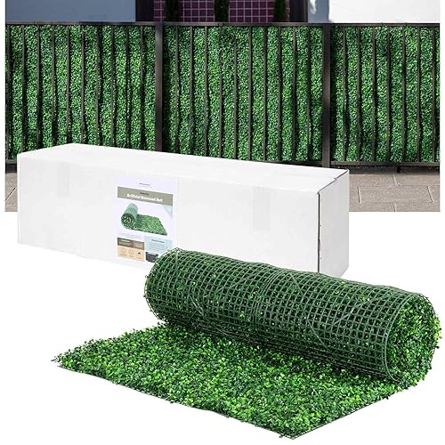 NatraHedge (33SqFt) Artificial Light Green Grass Wall Decor, Hedge Leaf