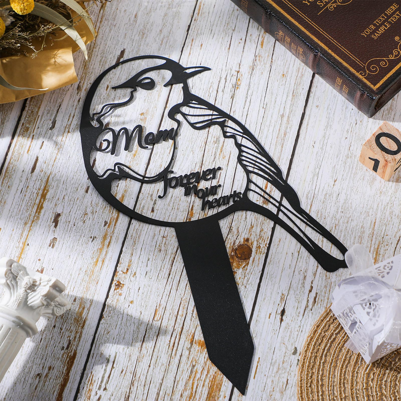 Kardinals Gedenktafel Aus Acryl – Erinnerungsschmuck Für Grab, Garten & Trauer