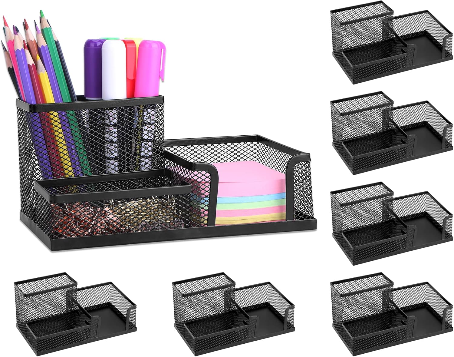 AFOROEOA 6Pieces Mesh Pen Holder Desk Organizers 3