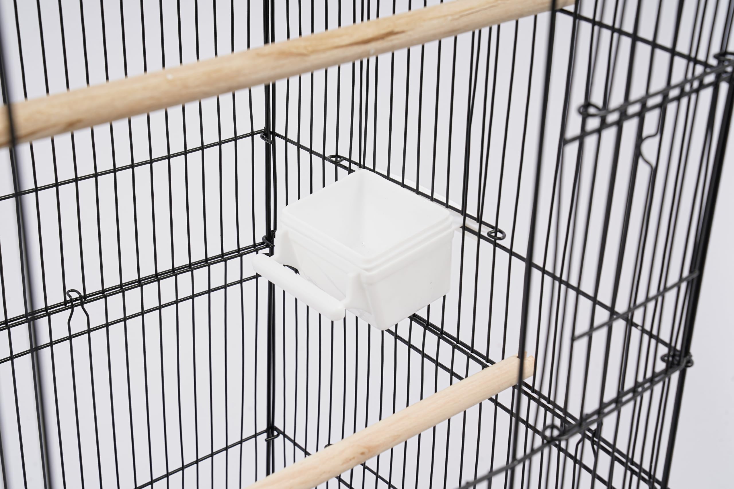 Grande gabbia per uccelli, 47 x 37 x 137,5 cm, con supporto e 4 ruote (2 con freno), gabbia per pappagalli con 4 ciotole, per pappagalli, pappagalli, canarini, fringuelli