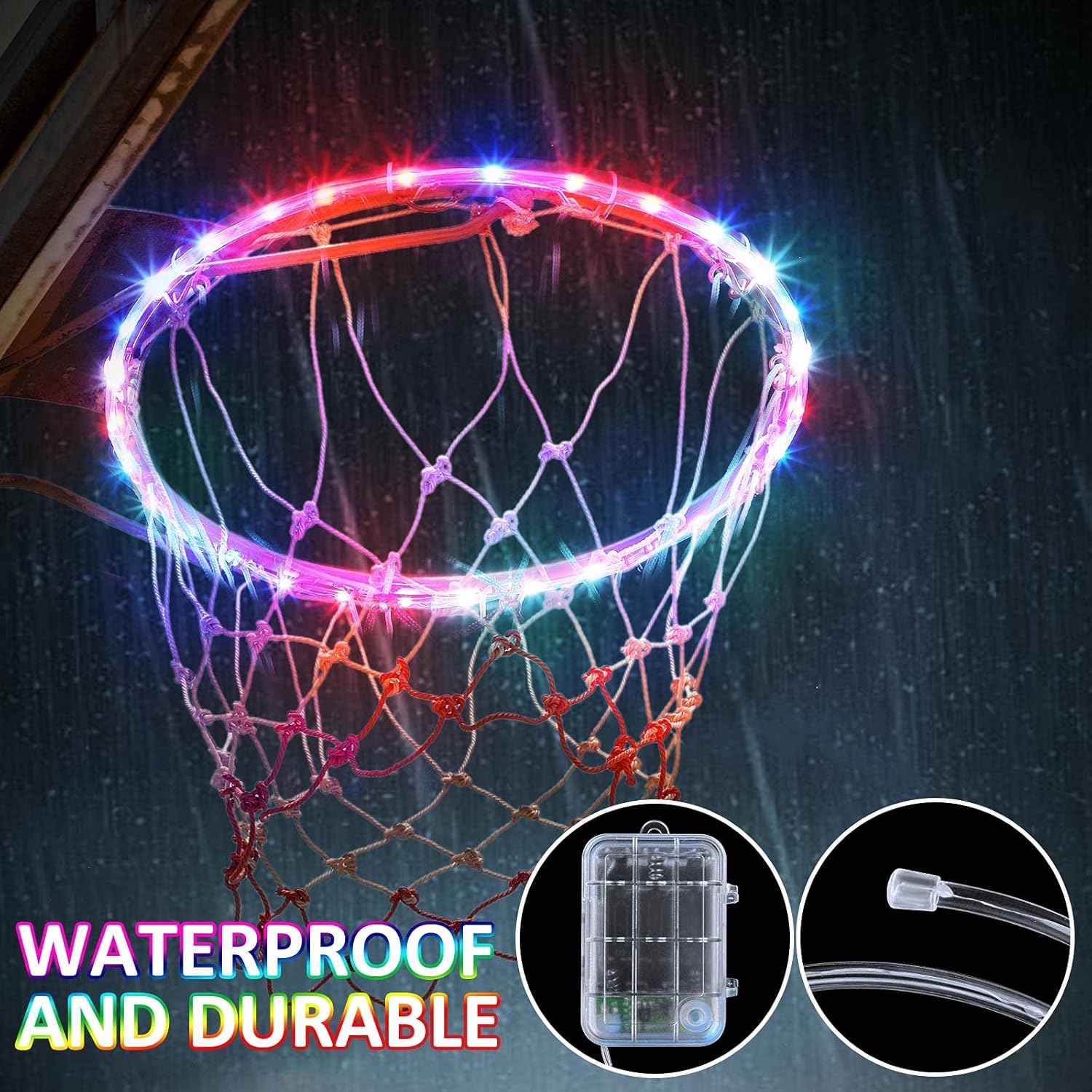 Rope lights LED Basketball Hoop Light, Remote Control Waterproof Basketball Rim Lights with 17 Colors 7 Lighting Modes, Super Bright Goal Accessories for Kids Adults Boys Outdoor Game and Training : Sports & Outdoors