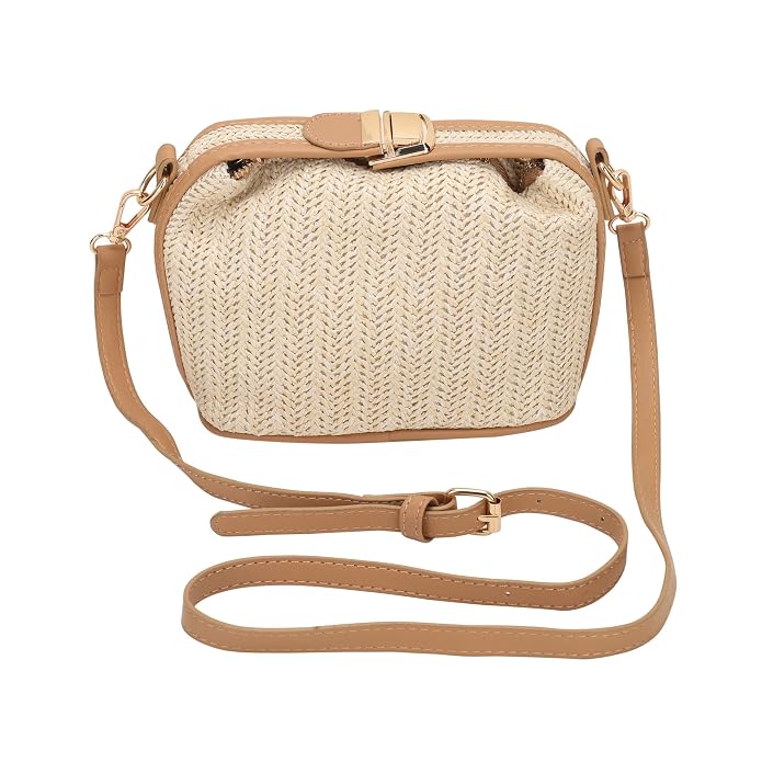 SIBY Straw Crossbody Bag with Adjustable Faux Leather Strap – Lightweight Summer Shoulder Bag for Women – Stylish Casual Purse for Beach, Travel, Everyday Use