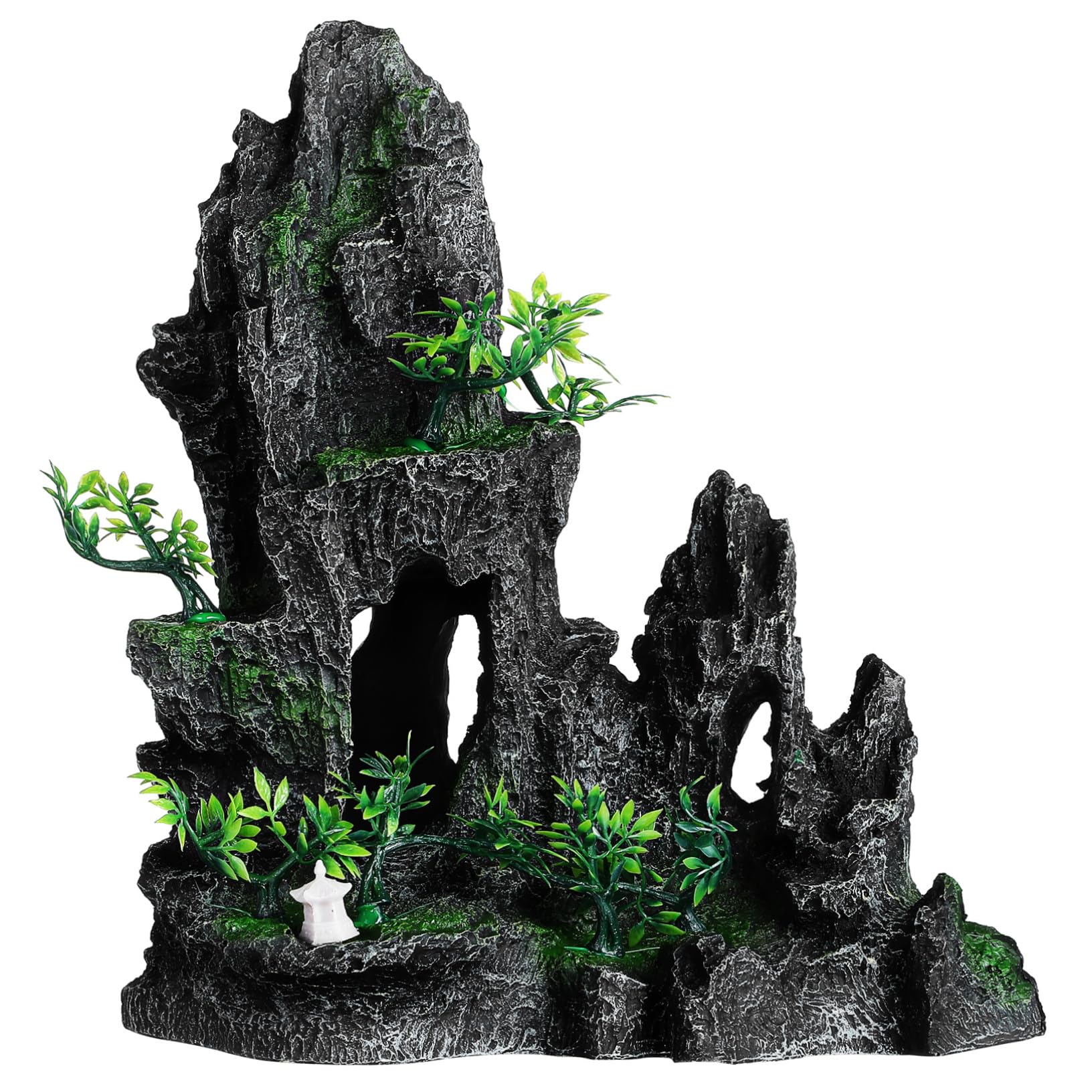Milisten Aménagement Paysager D'Aquarium Aquarium avec Vue sur La Montagne Grottes pour Aquarium Décor D'Aquarium pour Poissons Décor D'Aquarium pour Tortues Tapis