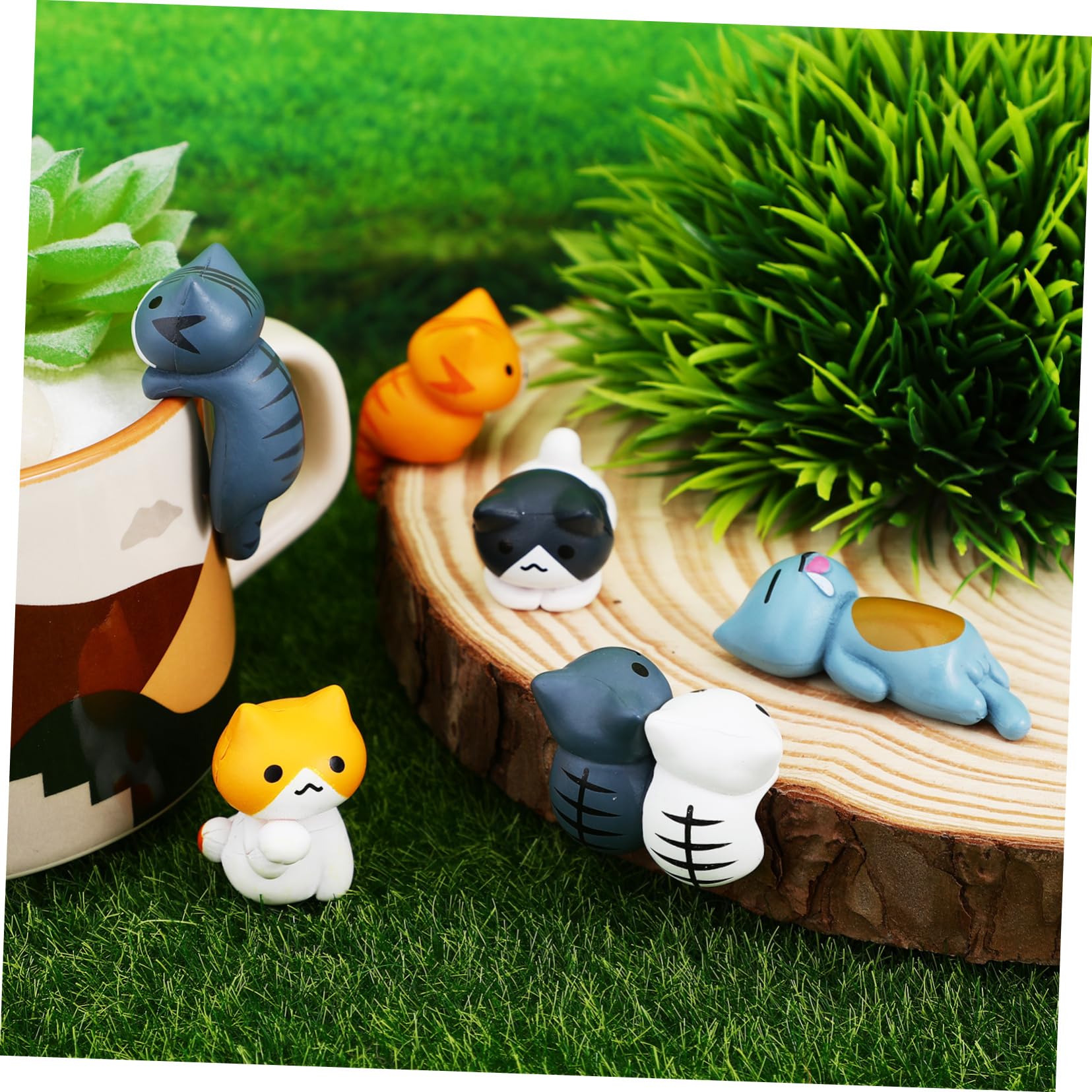 Mini Katzen Figuren – 5 Stück, Für Feengarten, Blumentopf & Auto-Deko