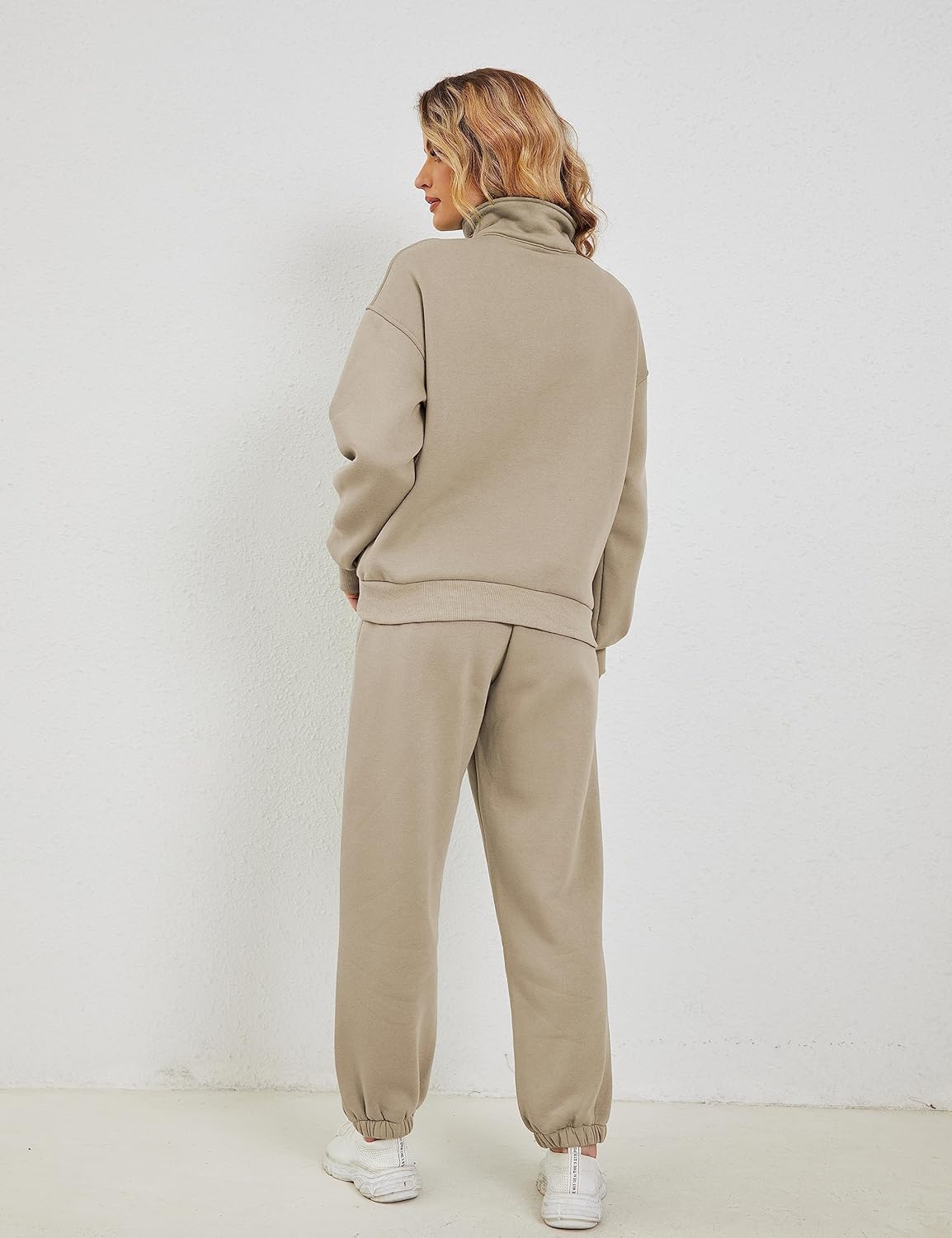 Himosyber Women Sweatsuits Half Zip Fleece Sweatshirt and Pant 2 Piece Joggers Set Tracksuit - Image 6