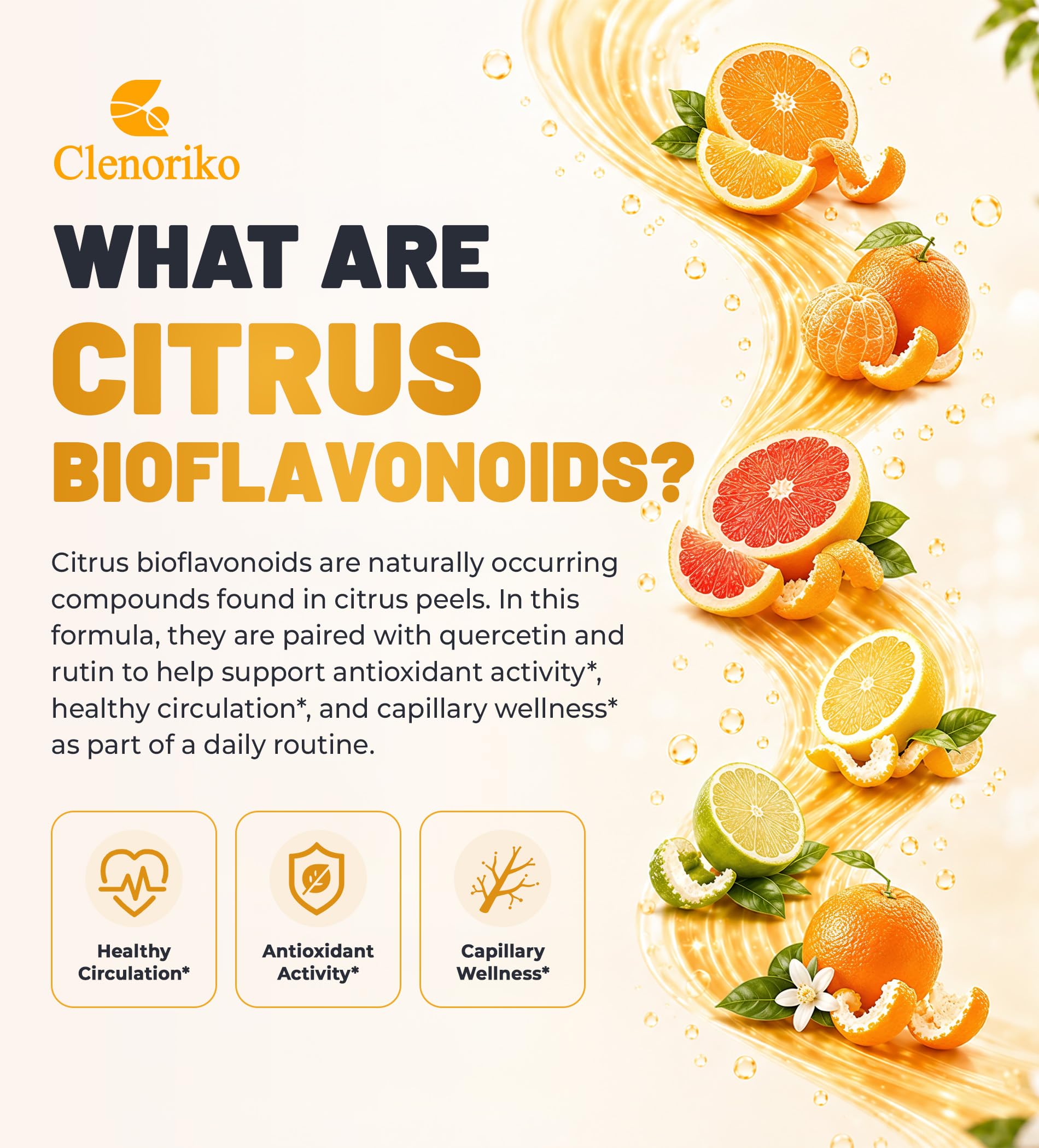 Citrus Bioflavonoids 1000mg with Quercetin & Rutin - Bioflavonoids for Antioxidant & Circulation*, Flavonoids Supplements - Standardized to 50% Hesperidin, 120 Capsules (60-Day Supply) — Amazon image 4