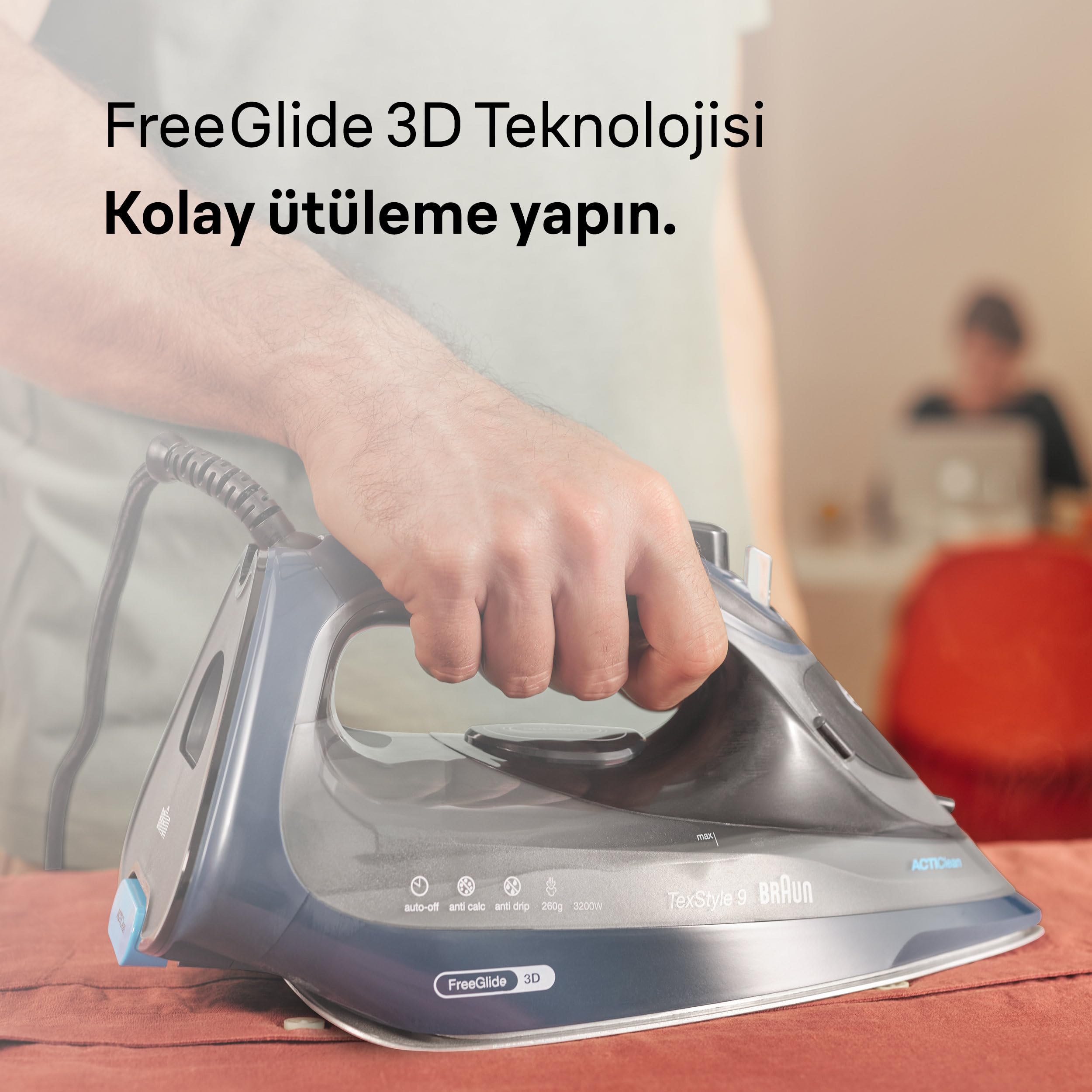 Braun Texstyle 9 Żelazko, Ciemnoniebieski/Czarny, 3200 W