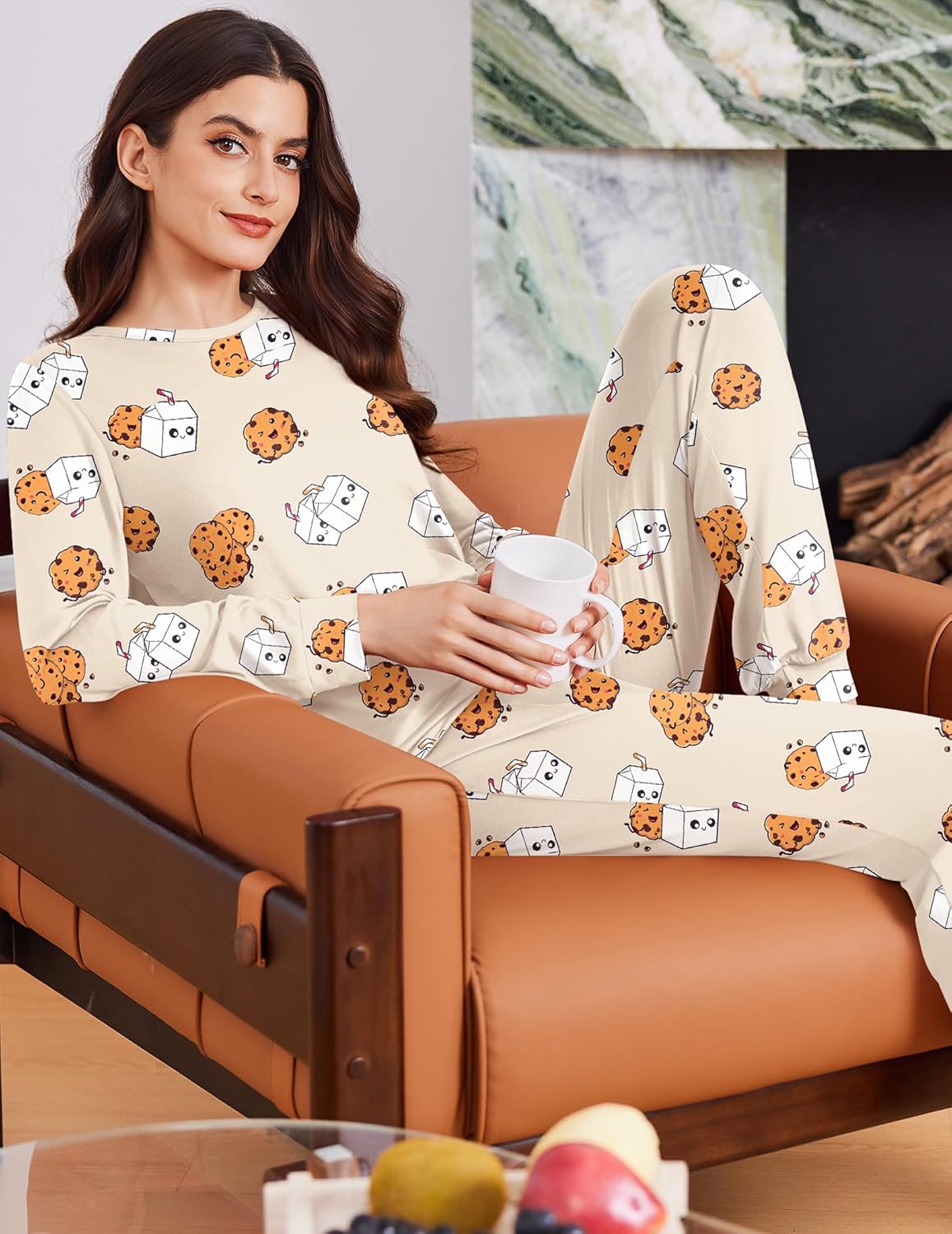 Ekouaer Womens Pajama Sets Cute Long Sleeve Pjs with Jogger Pants Soft Sleepwear Valentines Pajamas for Women Gifts XS-XXL - Image 4